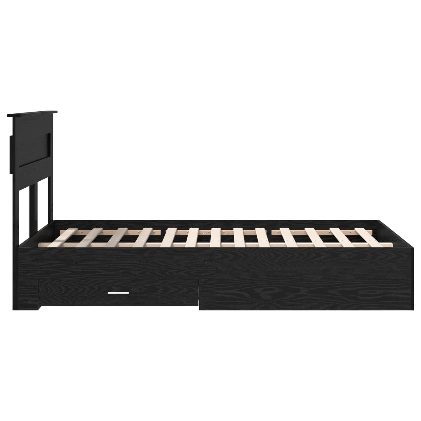 Bed Frame with Headboard Black Oak 135 x 190 cm Engineered Wood