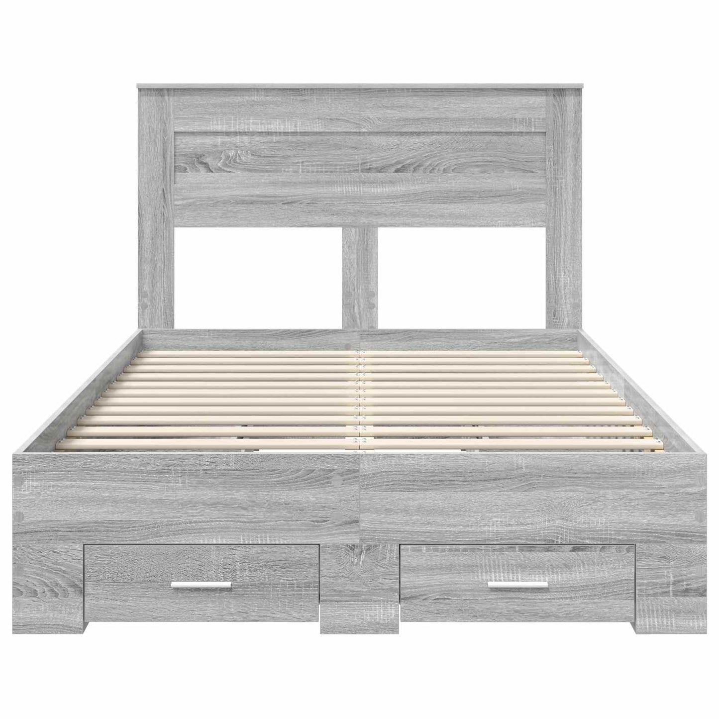 Bed Frame with Drawer Grey Sonoma 135 x 190 cm Engineered Wood