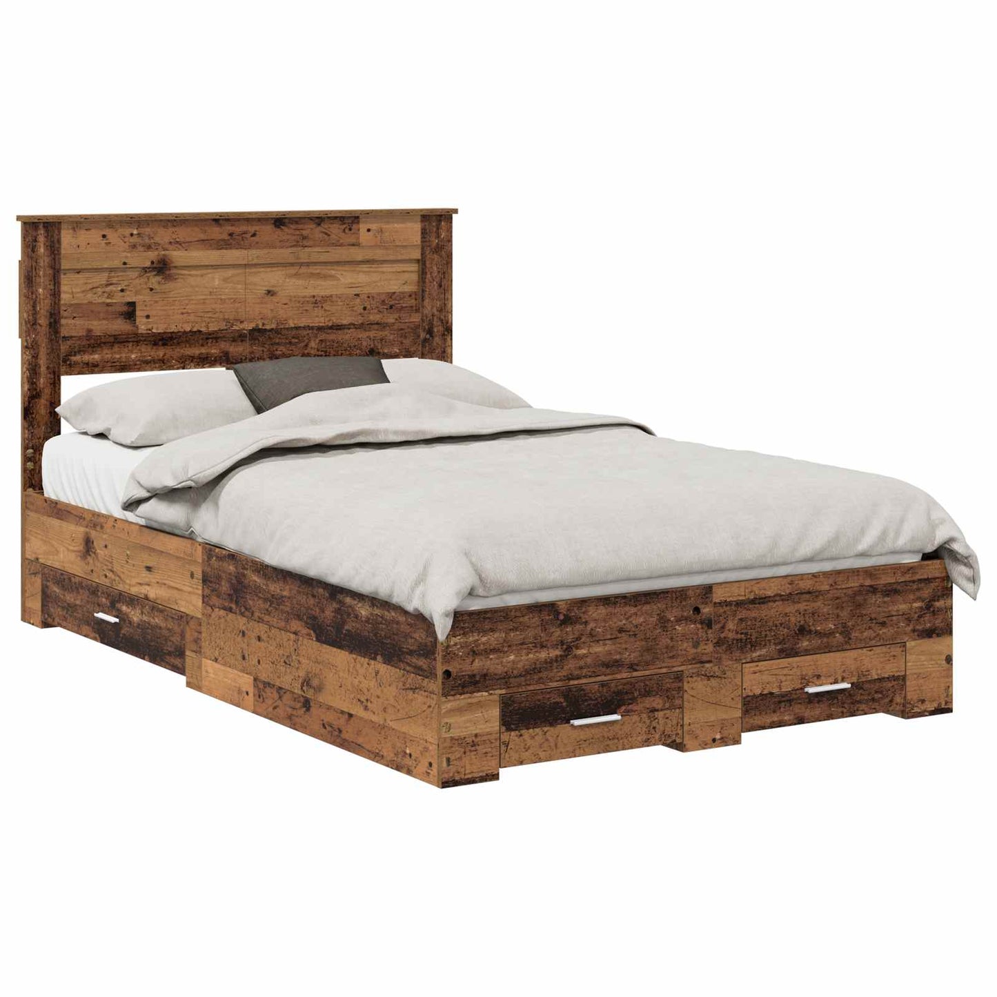 Bed Frame with Headboard Old Wood 120 x 190 cm Engineered Wood