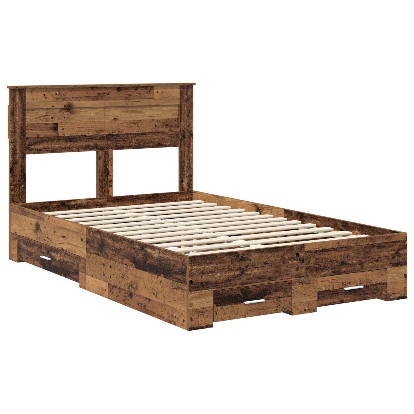 Bed Frame with Headboard Old Wood 120 x 190 cm Engineered Wood