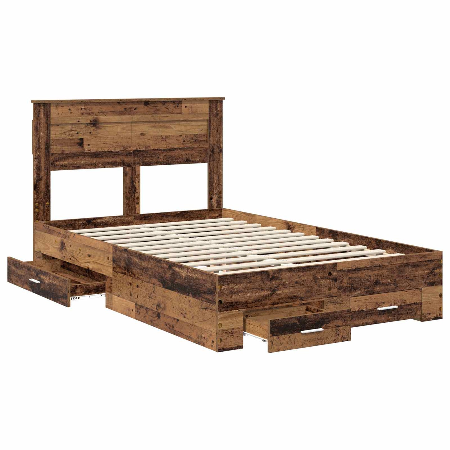 Bed Frame with Headboard Old Wood 120 x 190 cm Engineered Wood