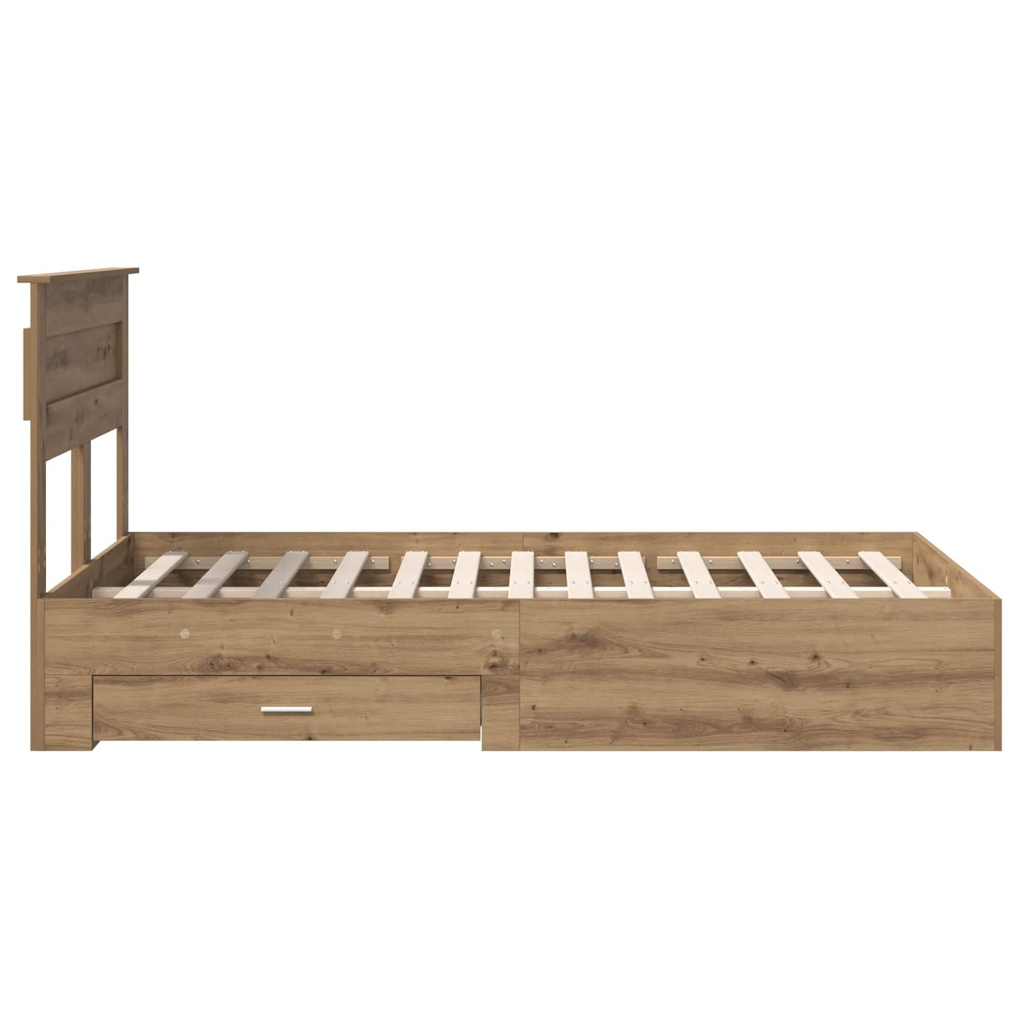 Bed Frame with Drawer Artisan Oak 120 x 190 cm Engineered Wood