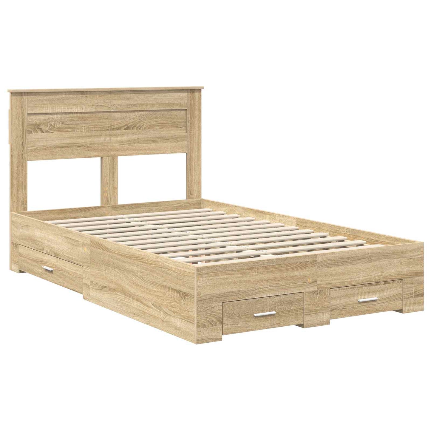 Bed Frame with Drawer Sonoma Oak 120 x 200 cm Engineered Wood