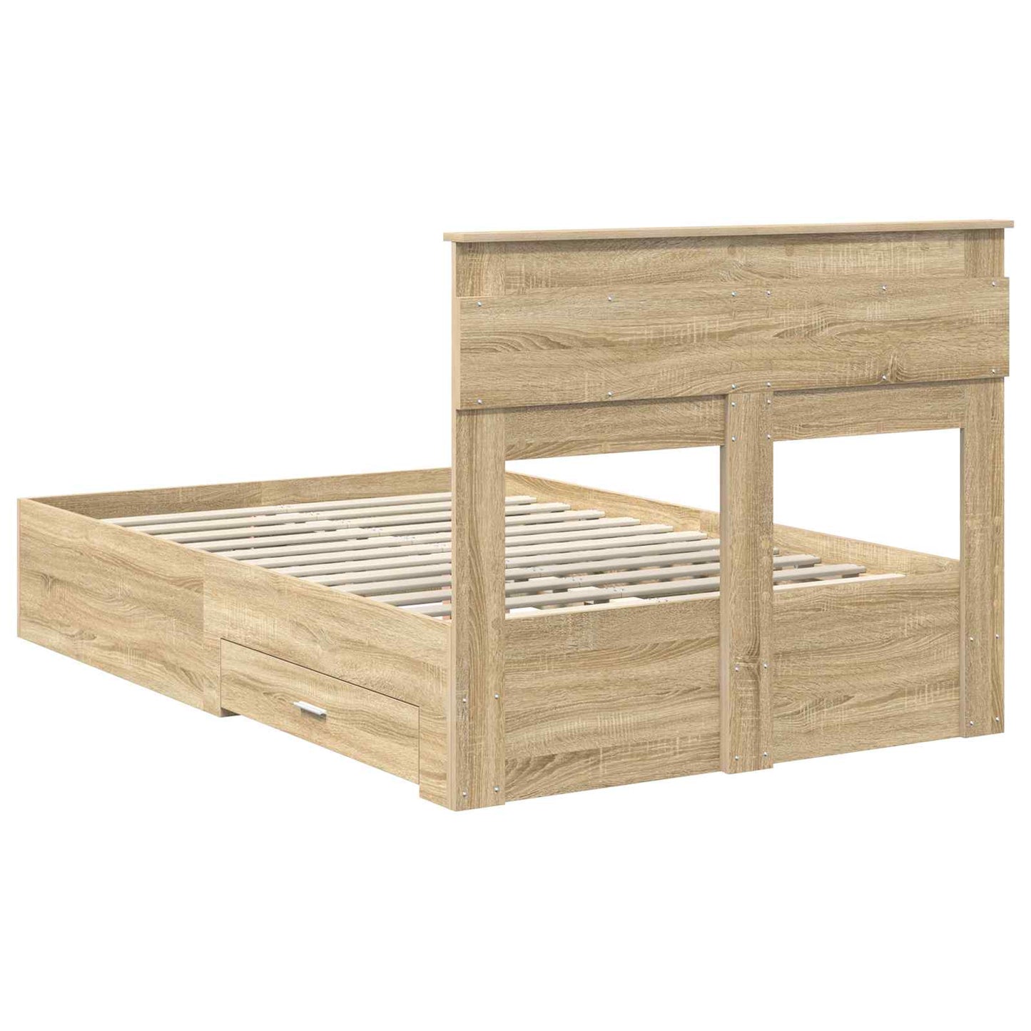 Bed Frame with Drawer Sonoma Oak 120 x 200 cm Engineered Wood
