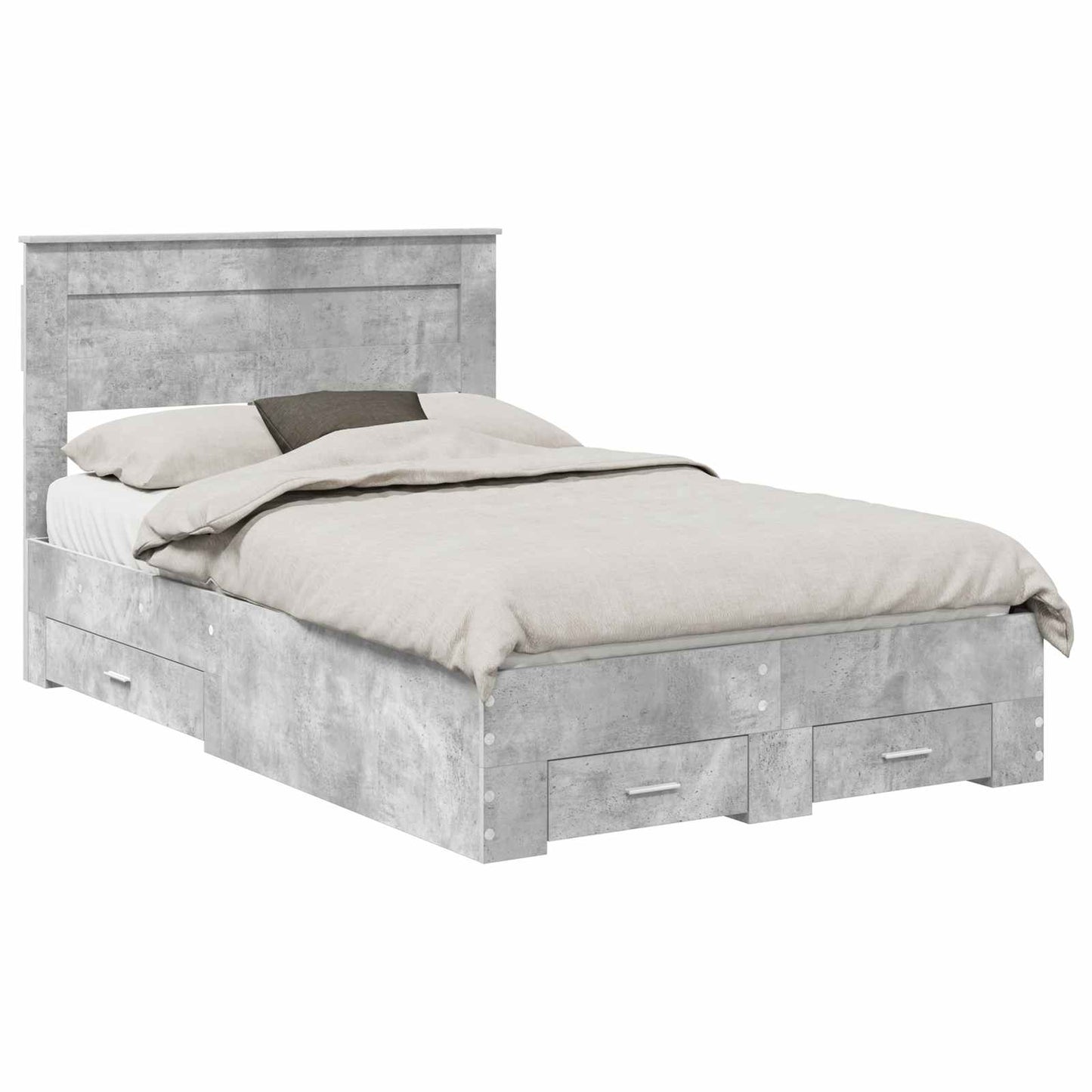 Bed Frame Concrete Grey 120 x 200 cm Engineered Wood