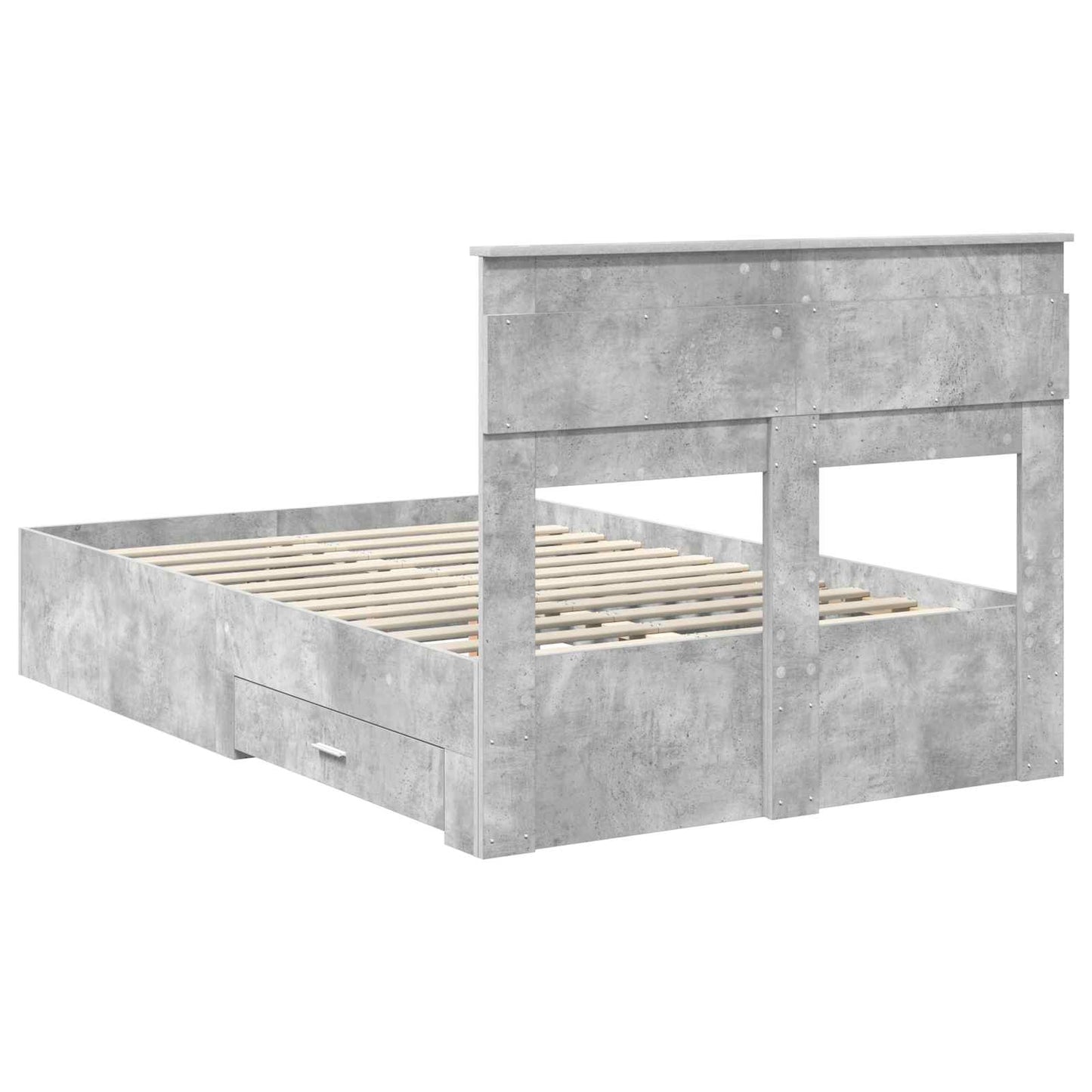 Bed Frame Concrete Grey 120 x 200 cm Engineered Wood