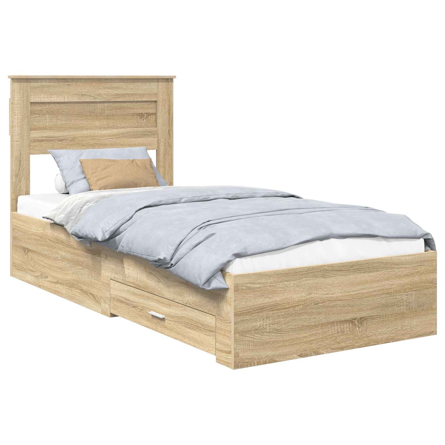 Bed Frame with Drawer Sonoma Oak 100 x 200 cm Engineered Wood
