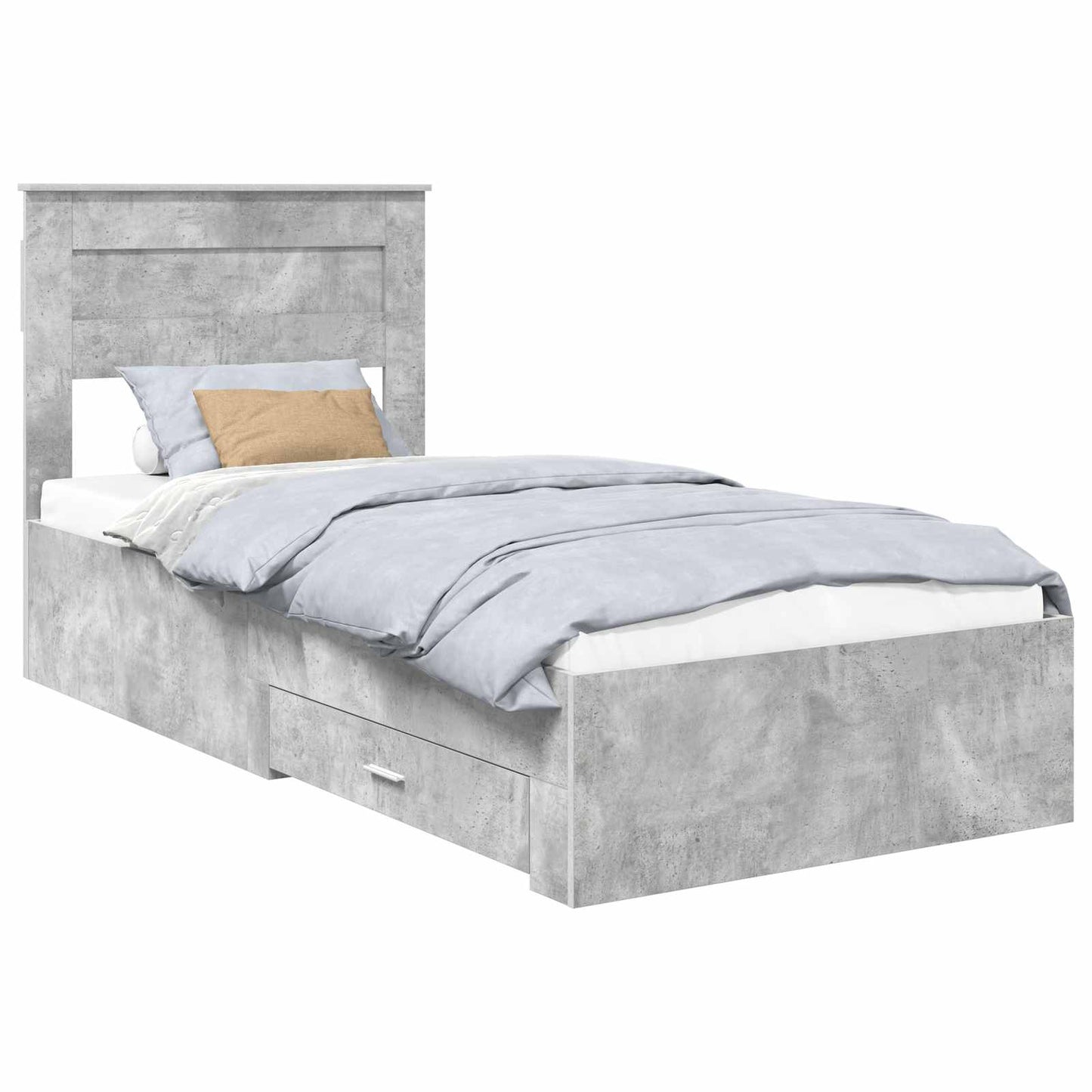 Bed Frame Concrete Grey 100 x 200 cm Engineered Wood