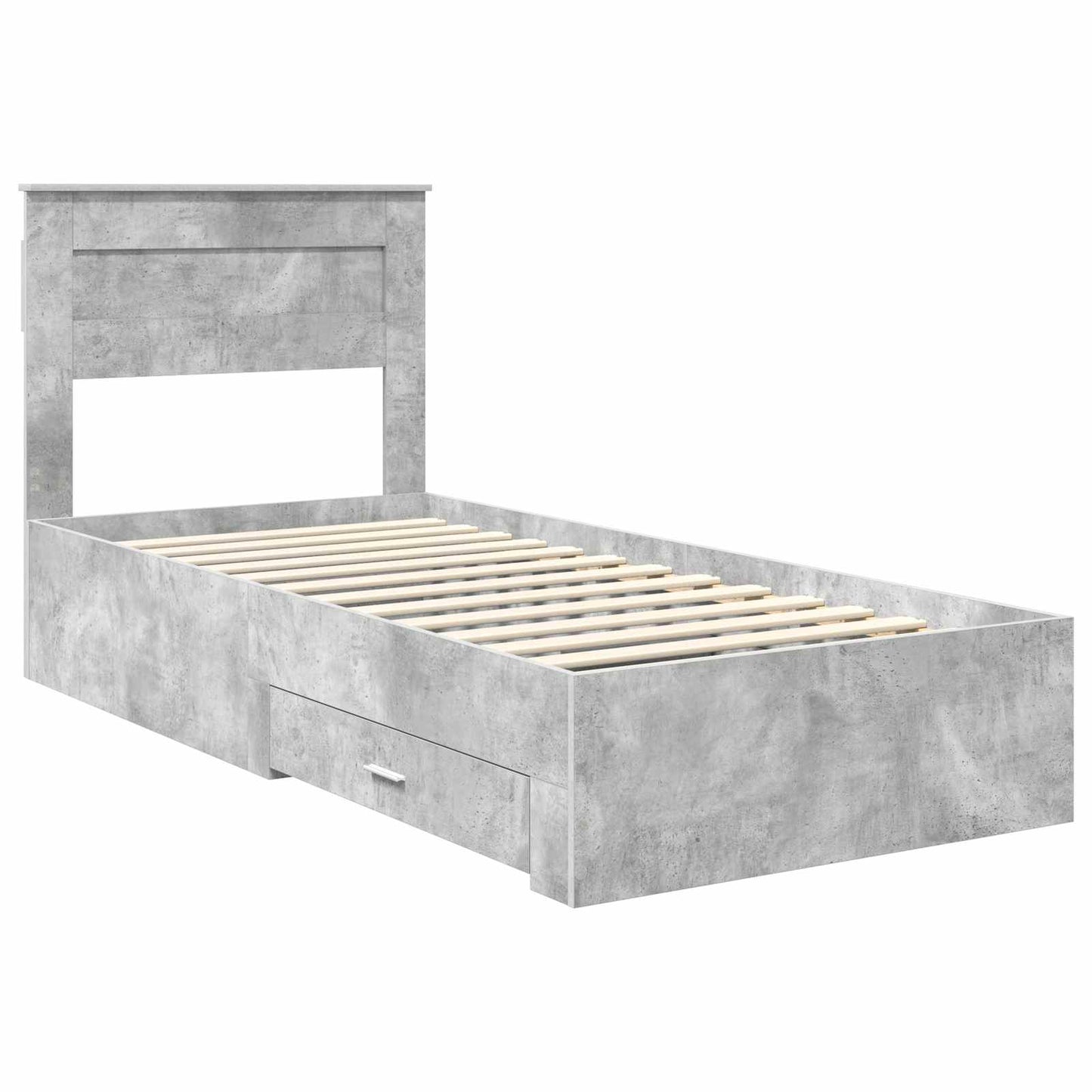 Bed Frame Concrete Grey 100 x 200 cm Engineered Wood