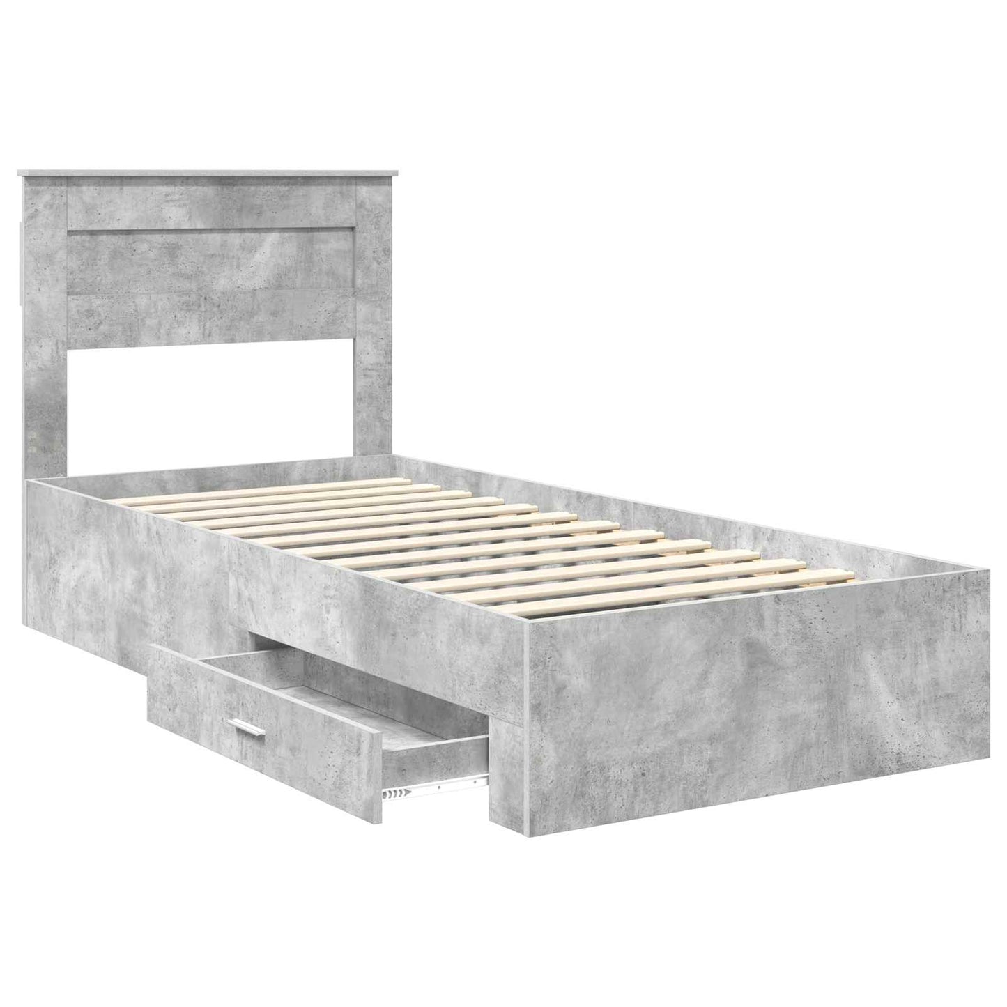 Bed Frame Concrete Grey 100 x 200 cm Engineered Wood