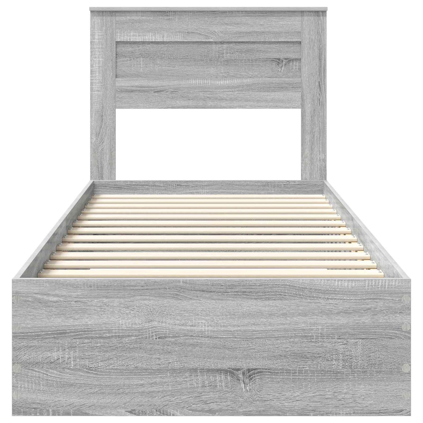 Bed Frame with Drawer Grey Sonoma 100 x 200 cm Engineered Wood