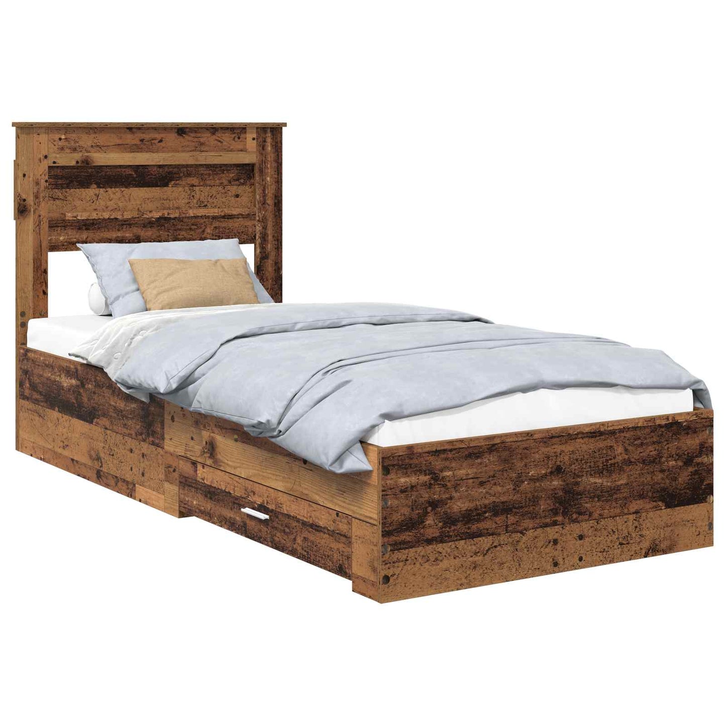 Bed Frame with Headboard Old Wood 100 x 200 cm Engineered Wood