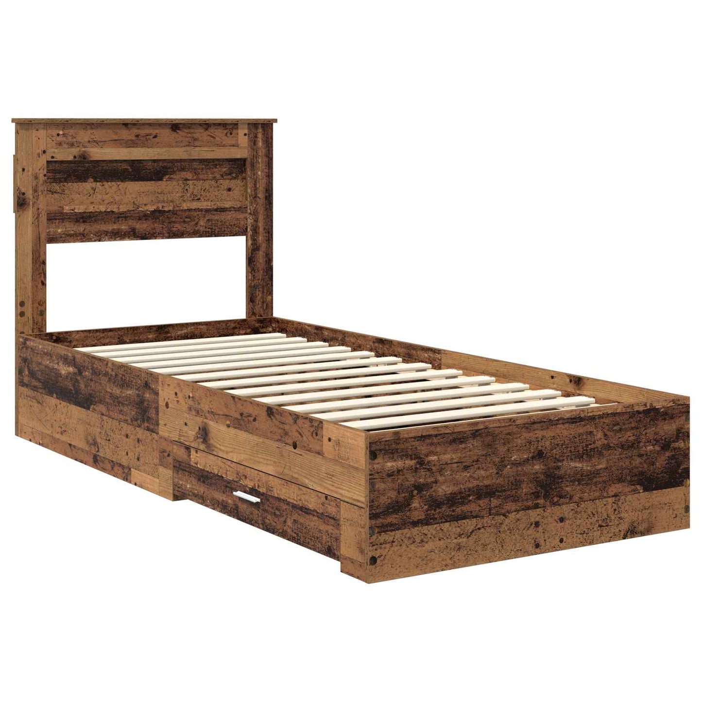 Bed Frame with Headboard Old Wood 100 x 200 cm Engineered Wood