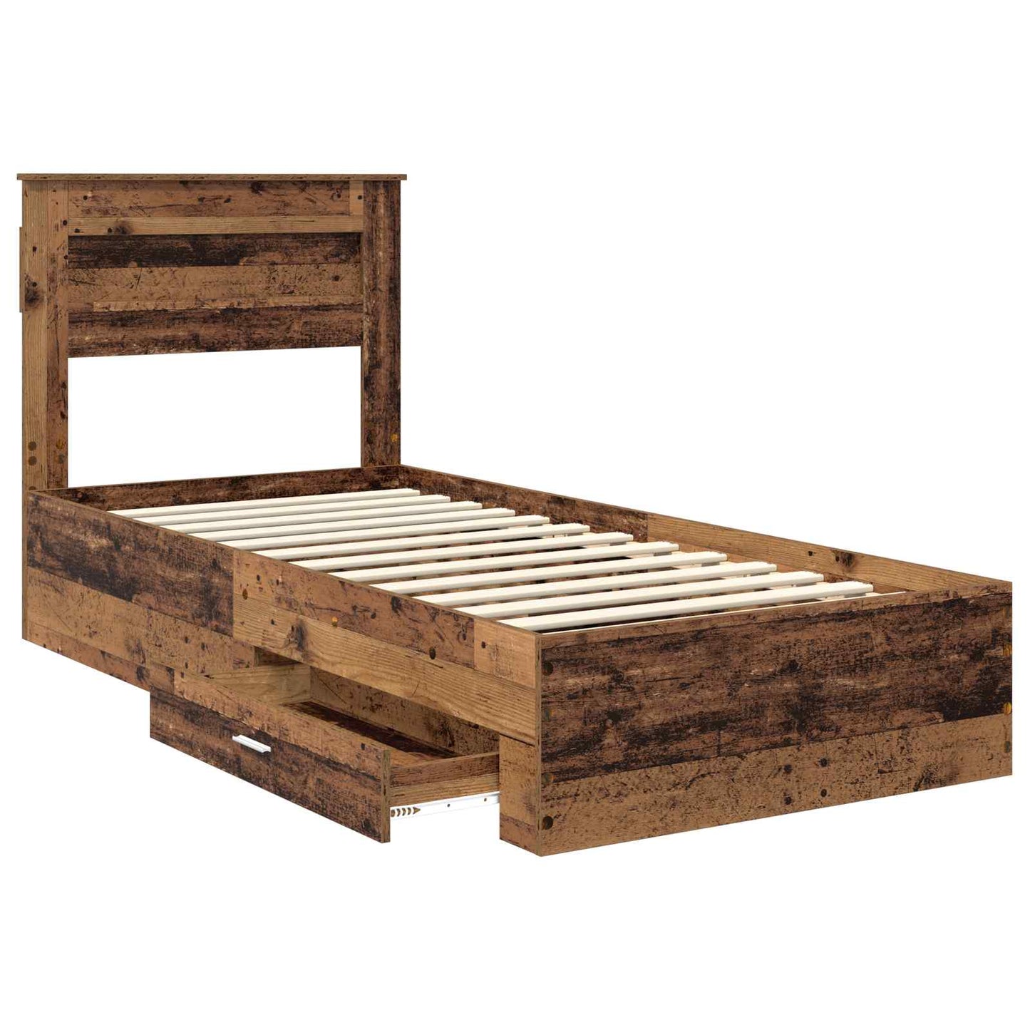 Bed Frame with Headboard Old Wood 100 x 200 cm Engineered Wood