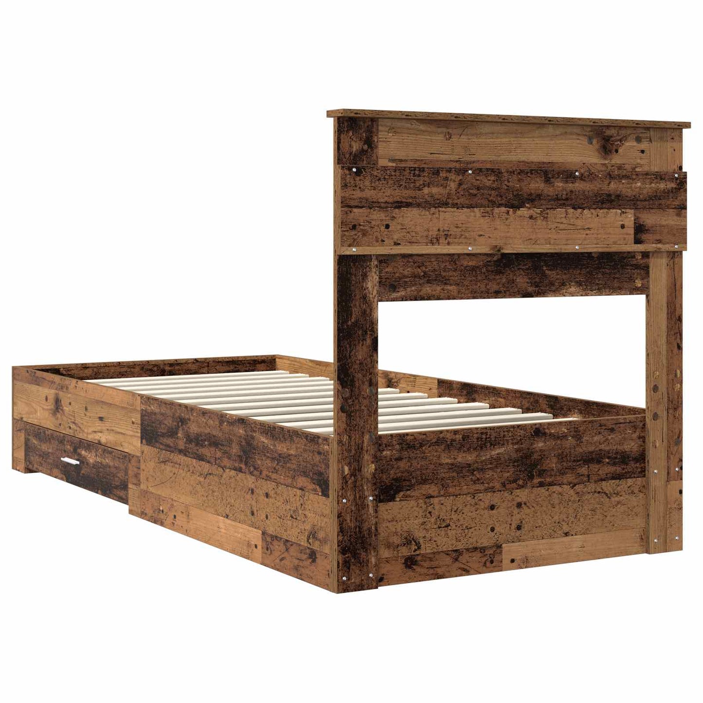 Bed Frame with Headboard Old Wood 100 x 200 cm Engineered Wood