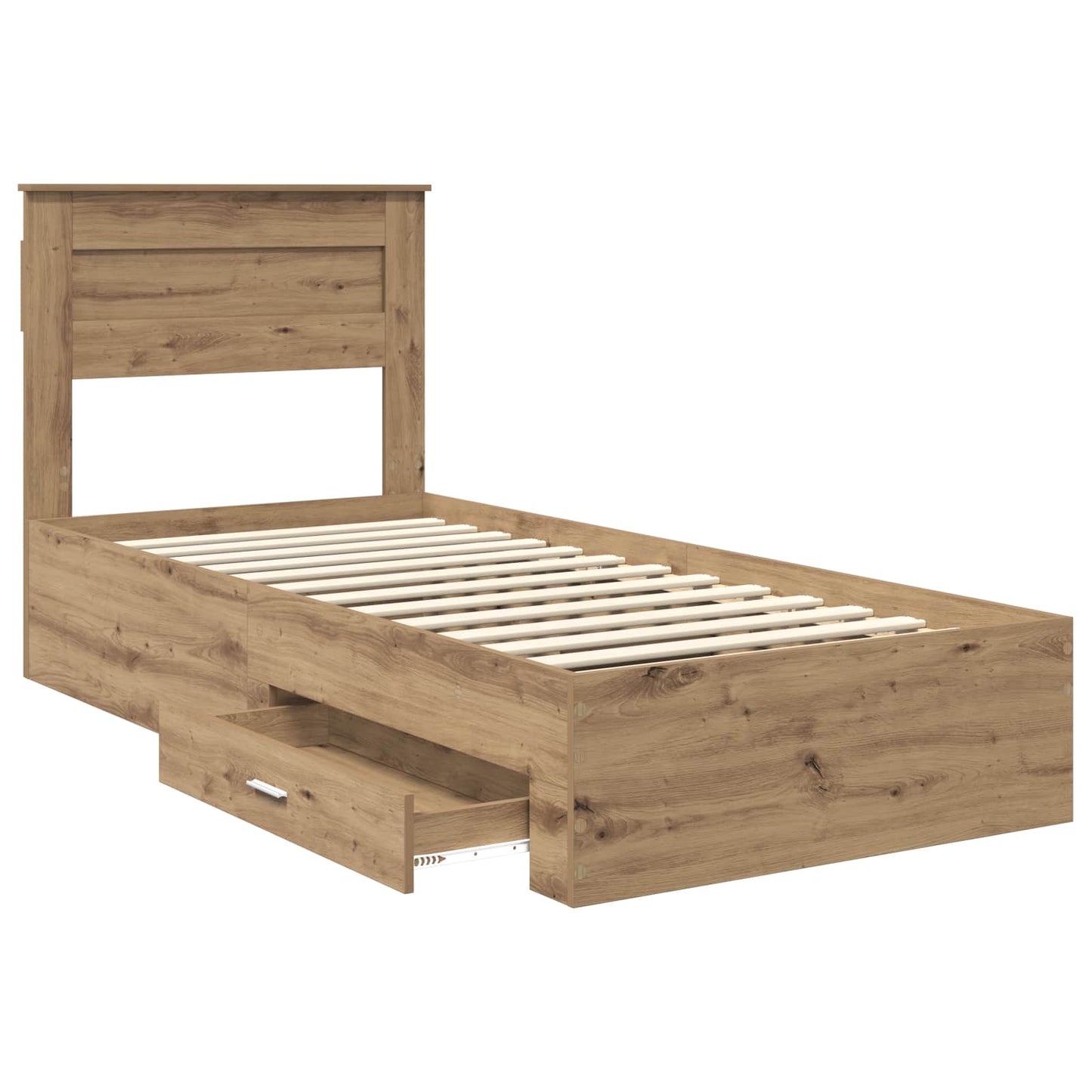 Bed Frame with Drawer Artisan Oak 100 x 200 cm Engineered Wood