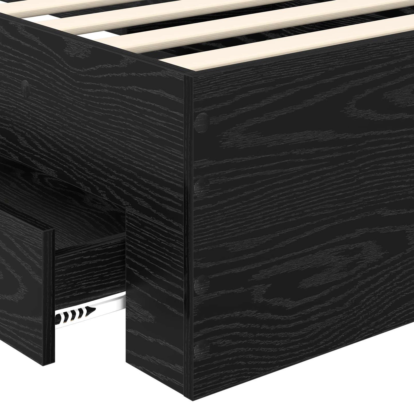 Bed Frame with Headboard Black Oak 90 x 190 cm Engineered Wood