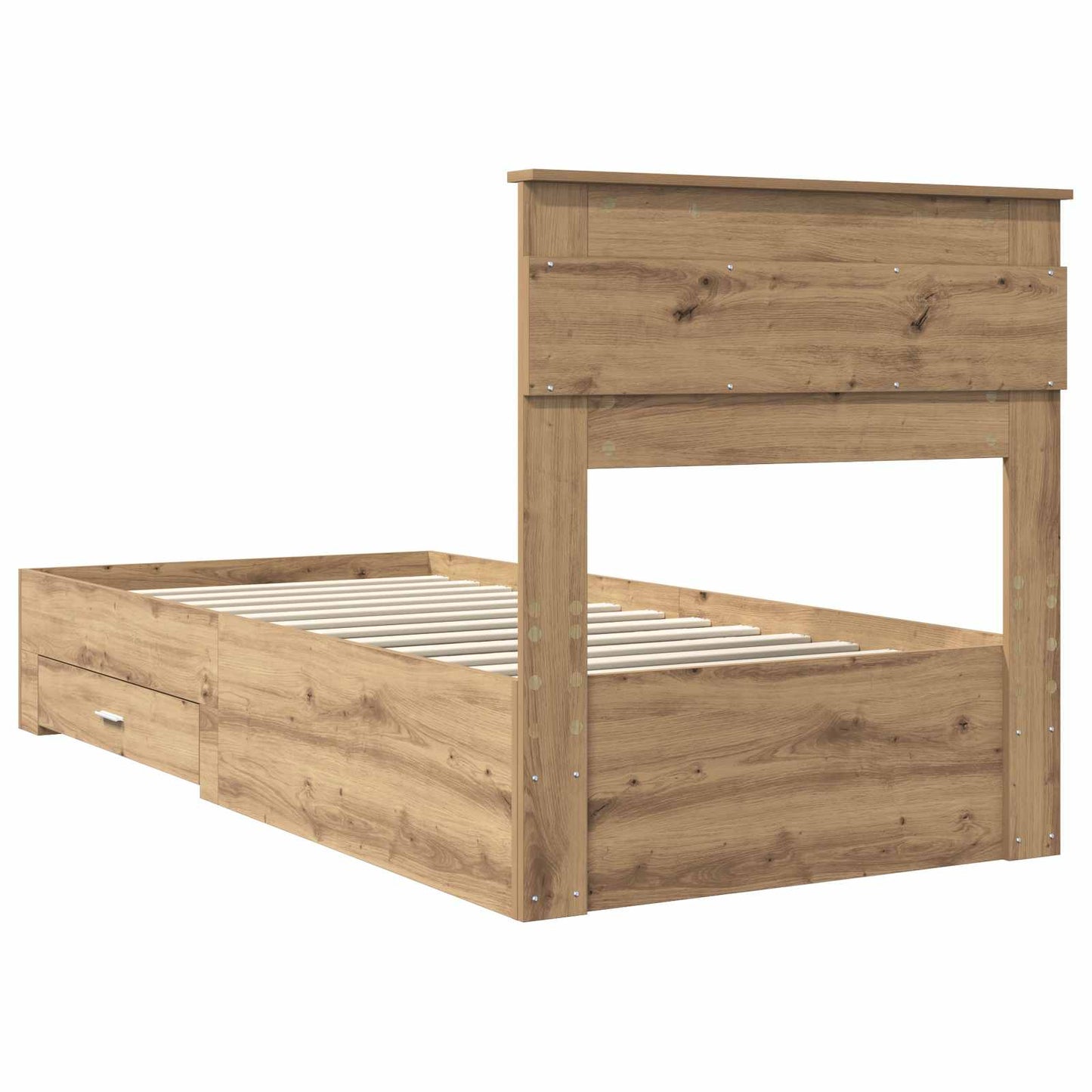 Bed Frame with Drawer Artisan Oak 90 x 190 cm Engineered Wood