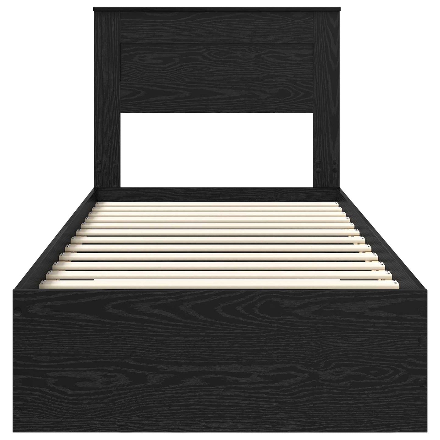 Bed Frame with Headboard Black Oak 90 x 200 cm Engineered Wood