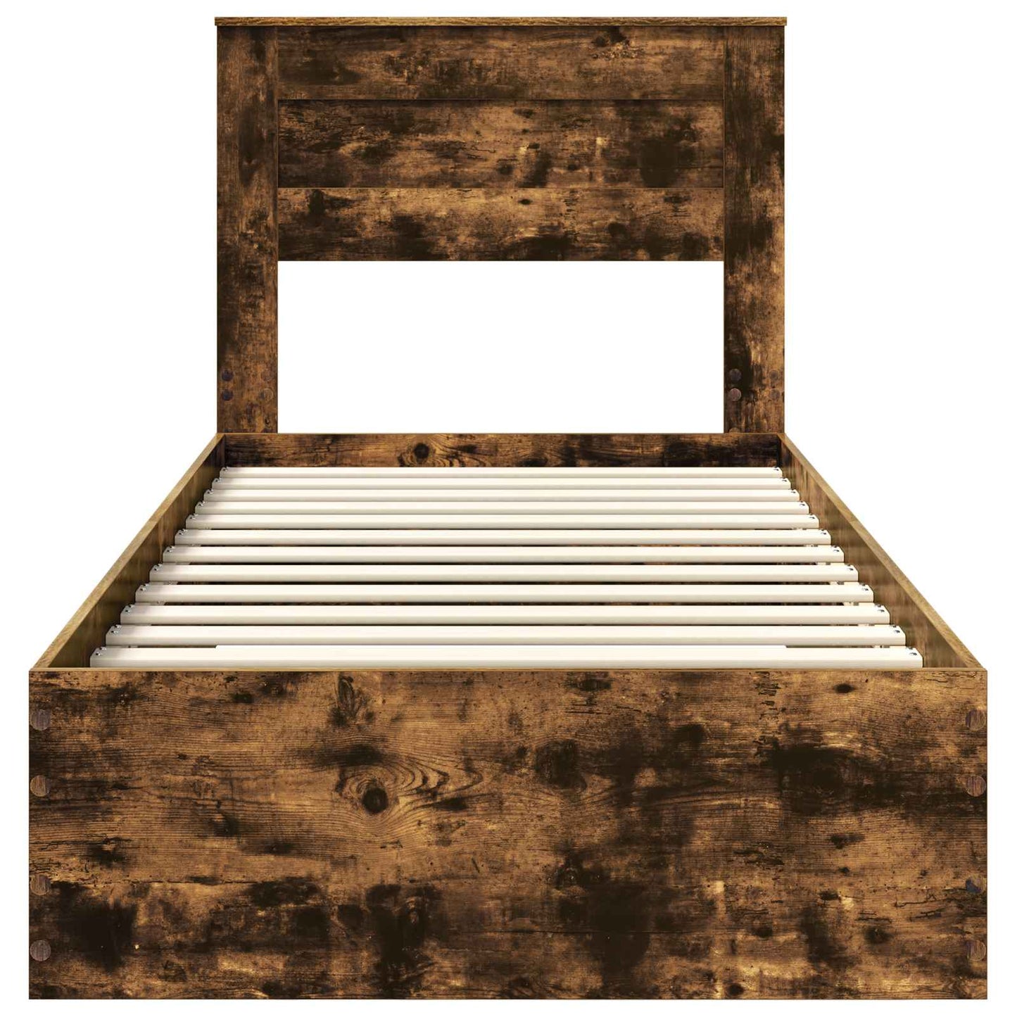 Bed Frame with Headboard Smoked Oak 90 x 200 cm Engineered Wood