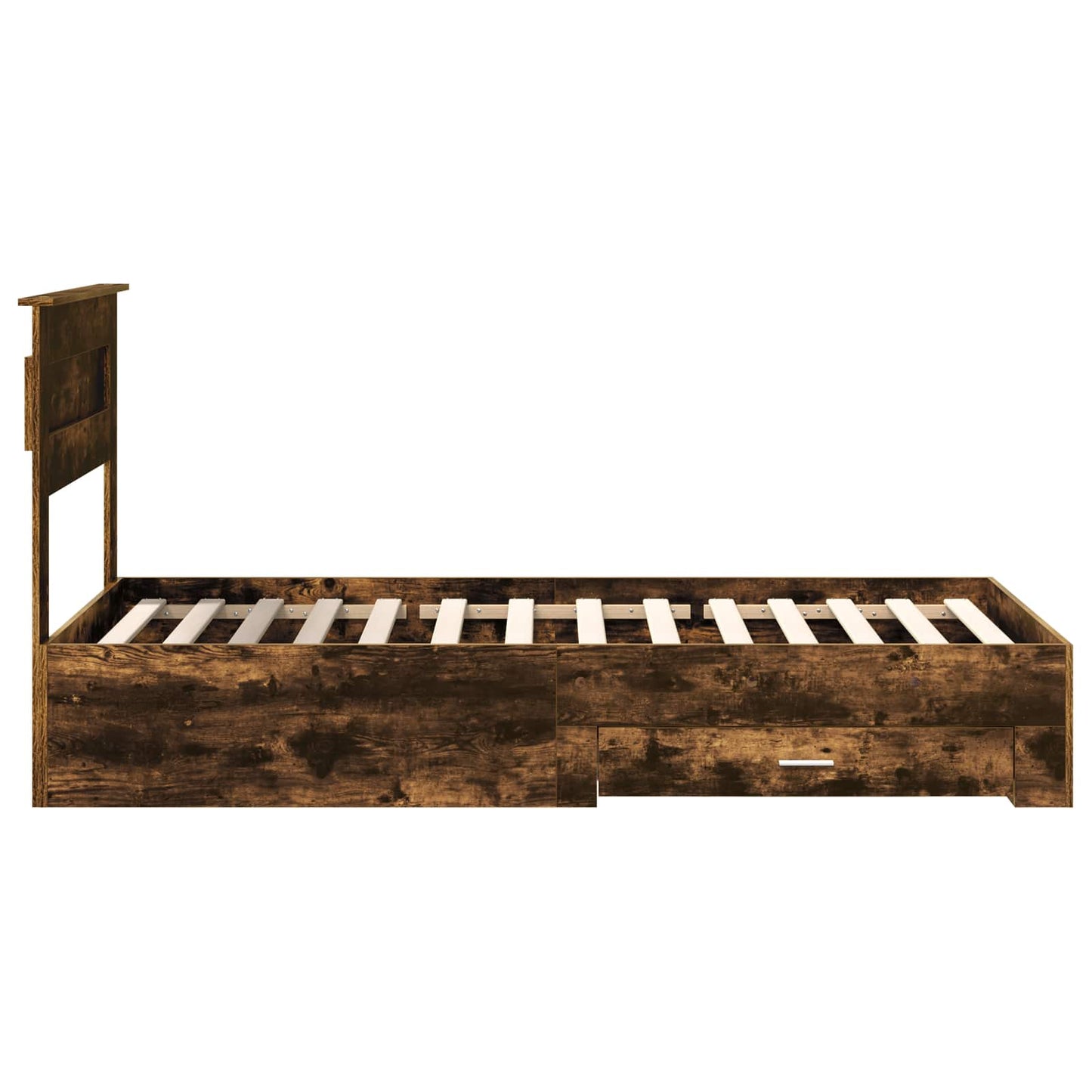Bed Frame with Headboard Smoked Oak 90 x 200 cm Engineered Wood