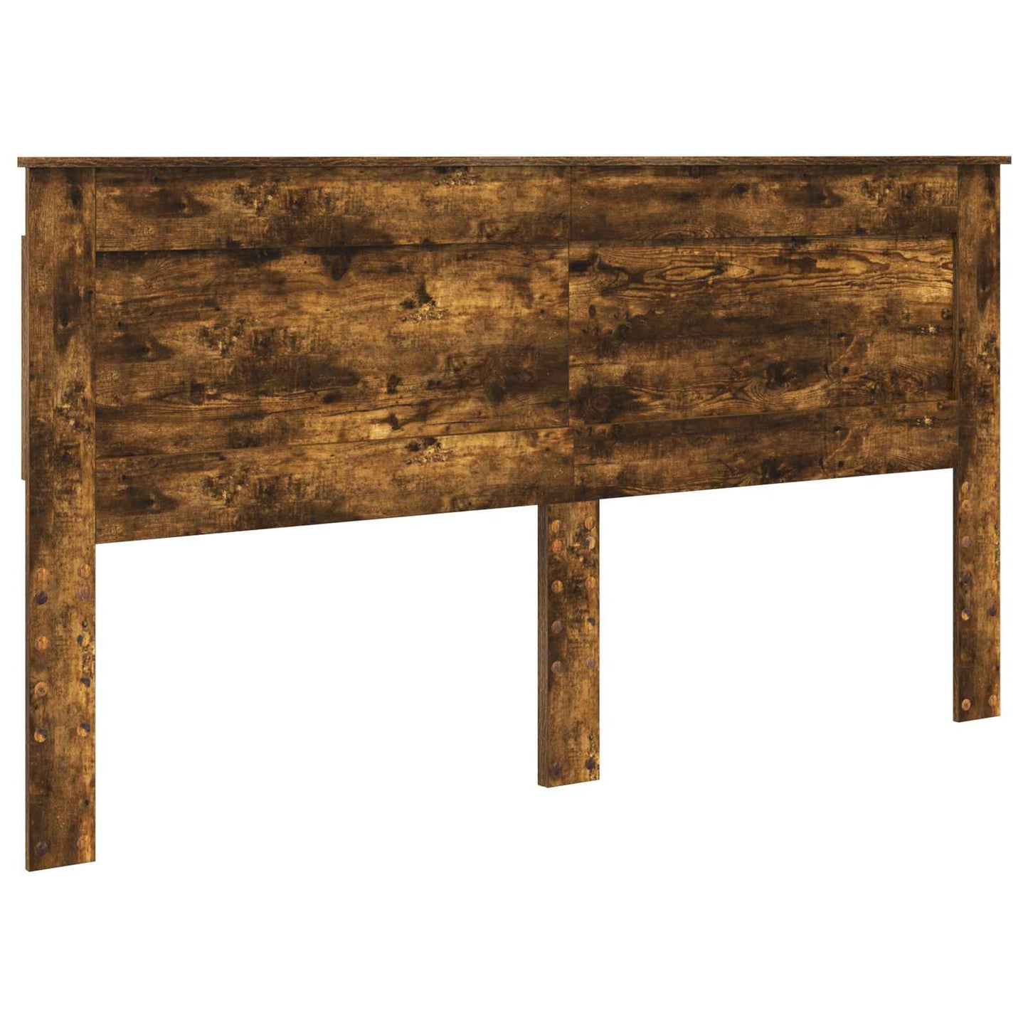 Bed Frame Smoked Oak 200 x 200 cm Solid Pine Wood