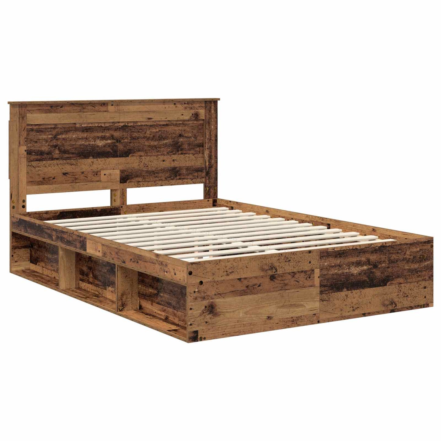 Bed Frame with Headboard Old Wood 150 x 200 cm Solid Pine Wood