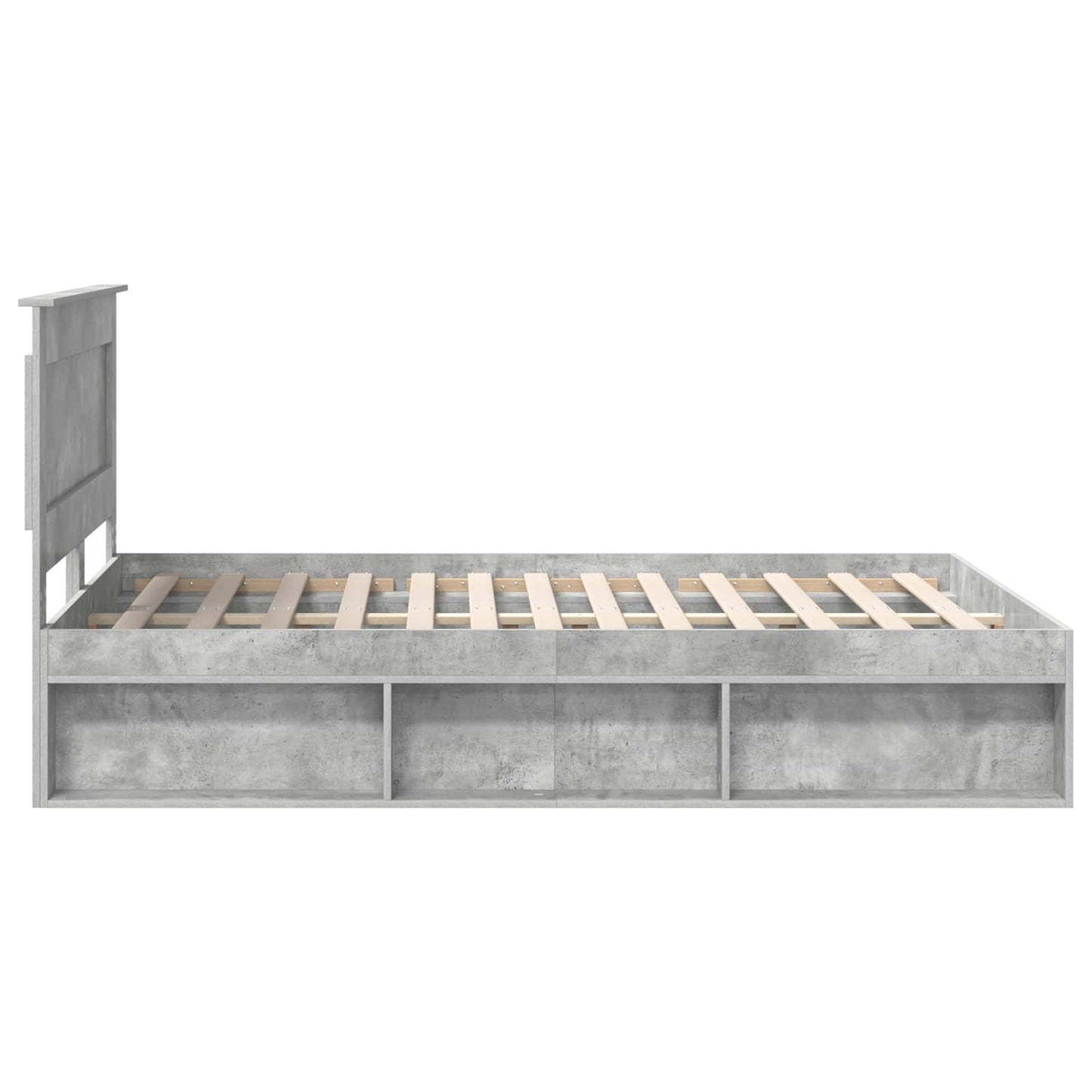 Bed Frame with Headboard Concerte 140 x 190 cm Solid Pine Wood