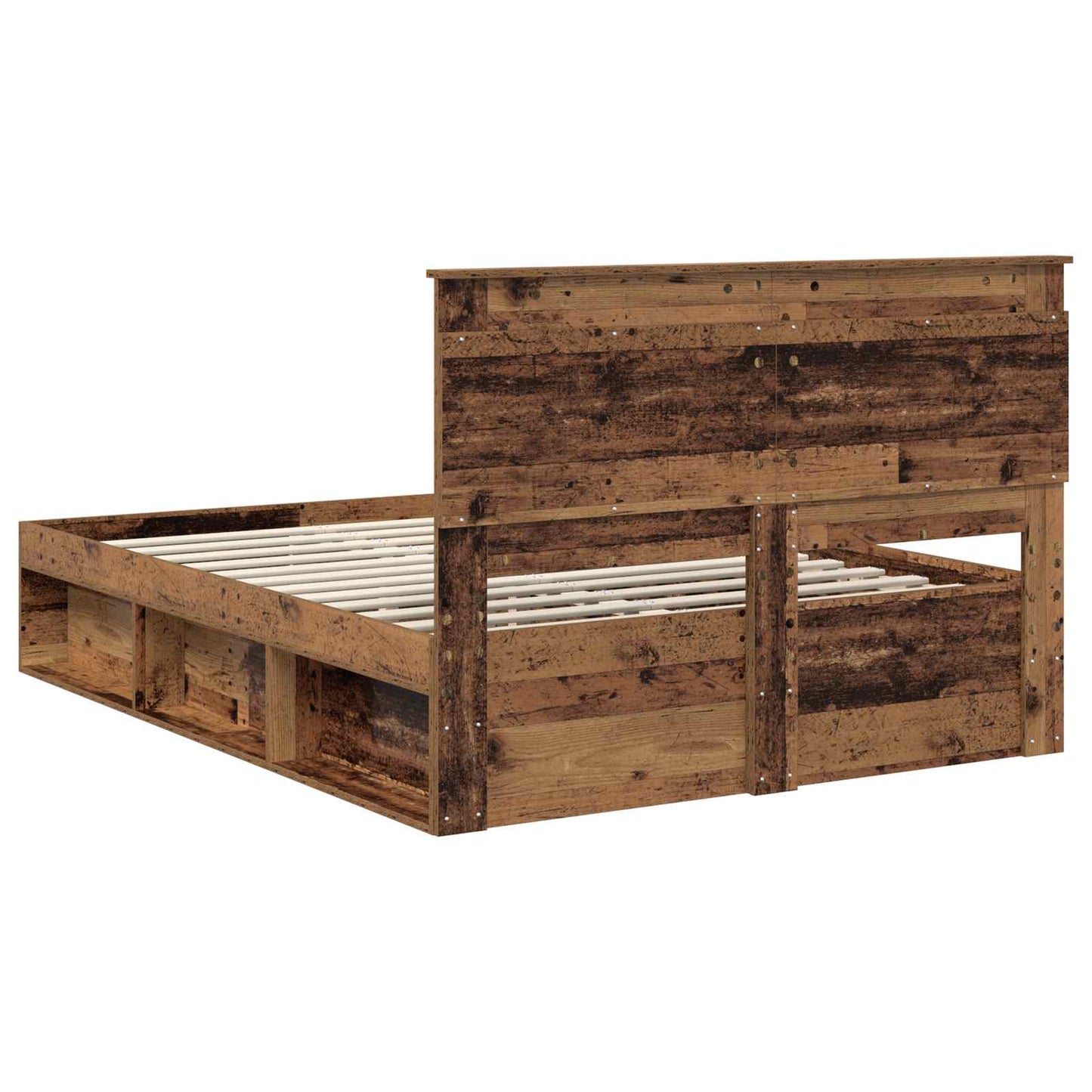 Bed Frame with Headboard Old Wood 140 x 190 cm Solid Pine Wood