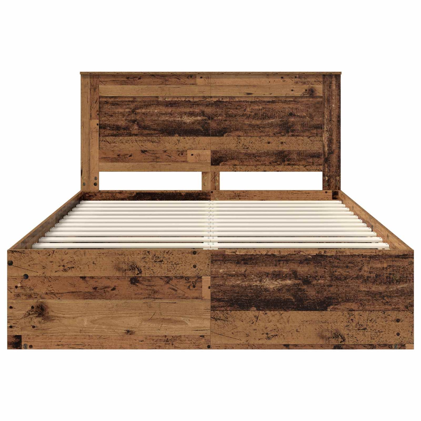 Bed Frame with Headboard Old Wood 140 x 190 cm Solid Pine Wood