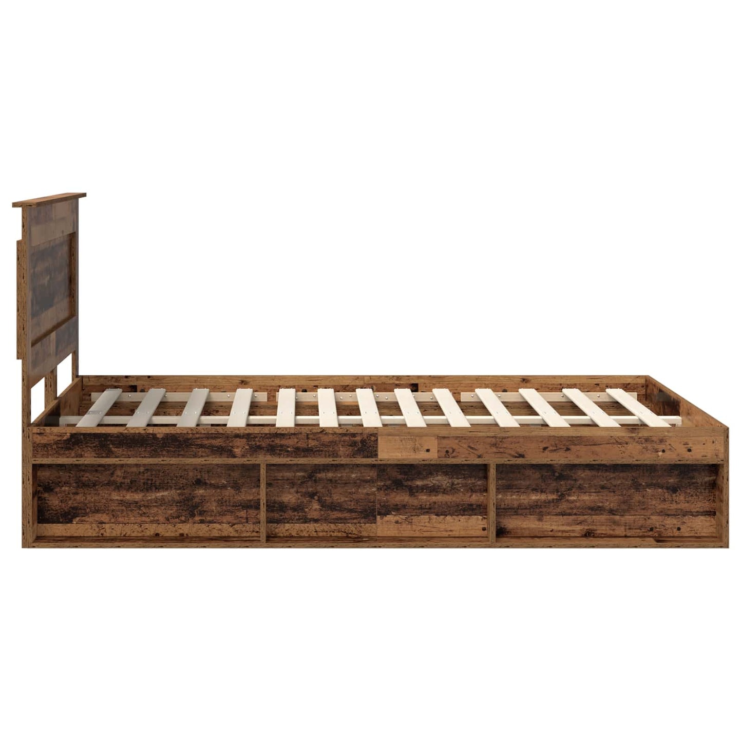 Bed Frame with Headboard Old Wood 140 x 190 cm Solid Pine Wood