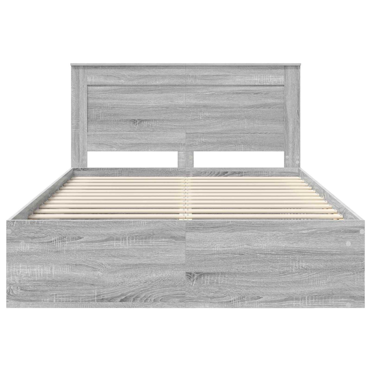 Bed Frame Grey Sonoma 140 x 200 cm Solid Pine Wood