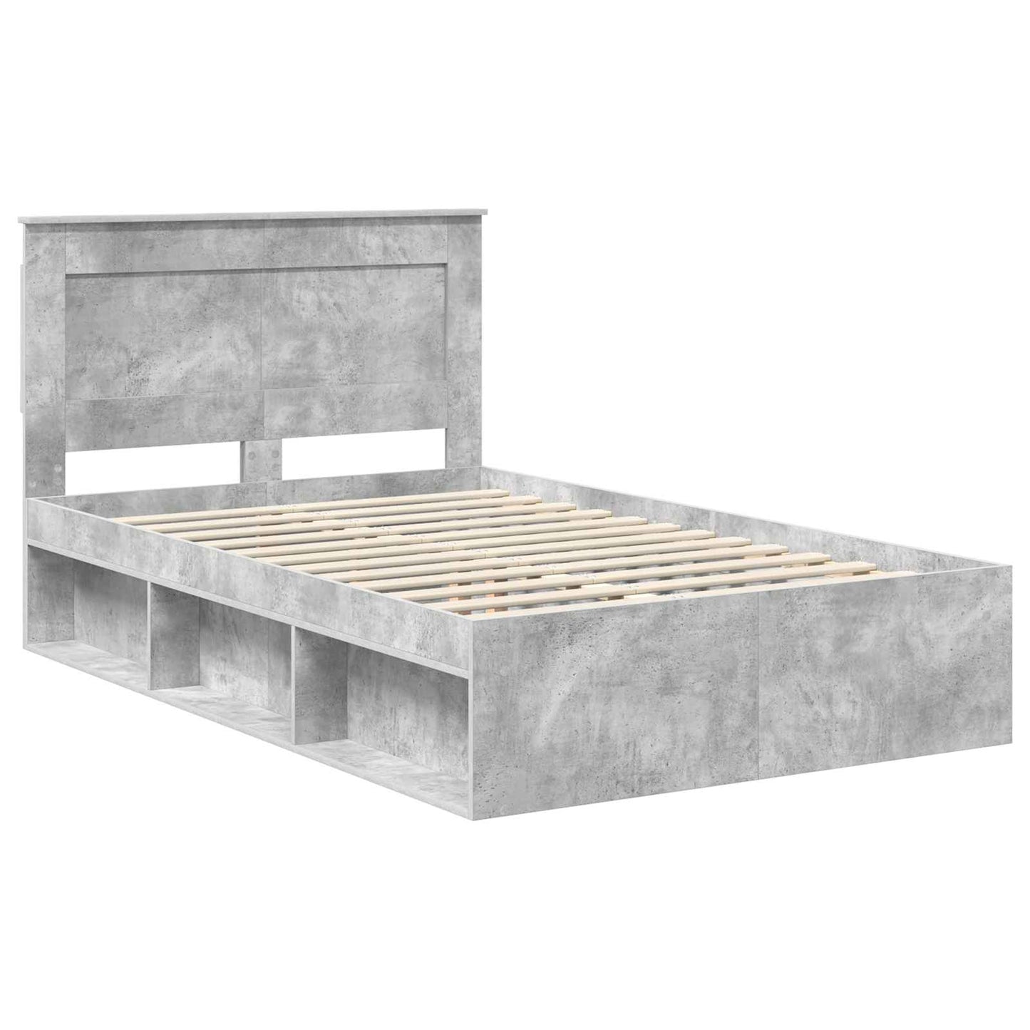 Bed Frame Concerte Grey 135 x 190 cm Solid Pine Wood