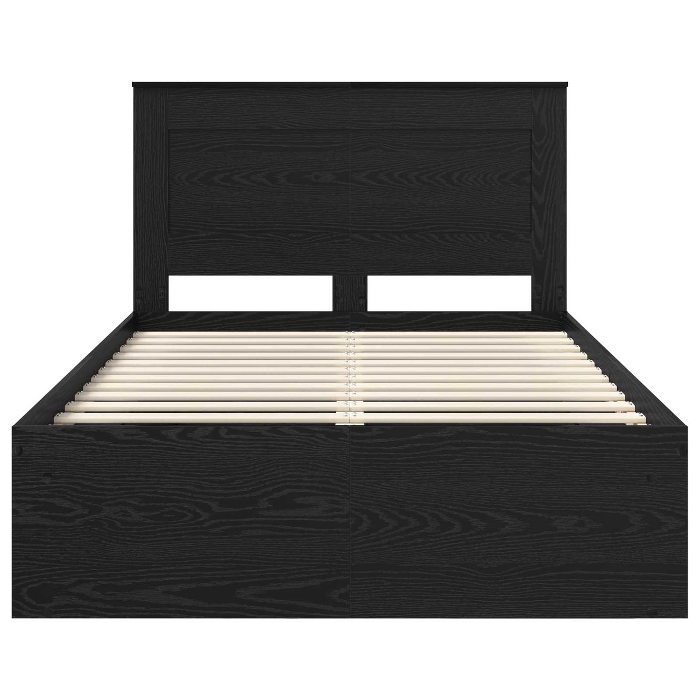 Bed Frame with Drawer Plain Black 120 x 190 cm Solid Pine Wood