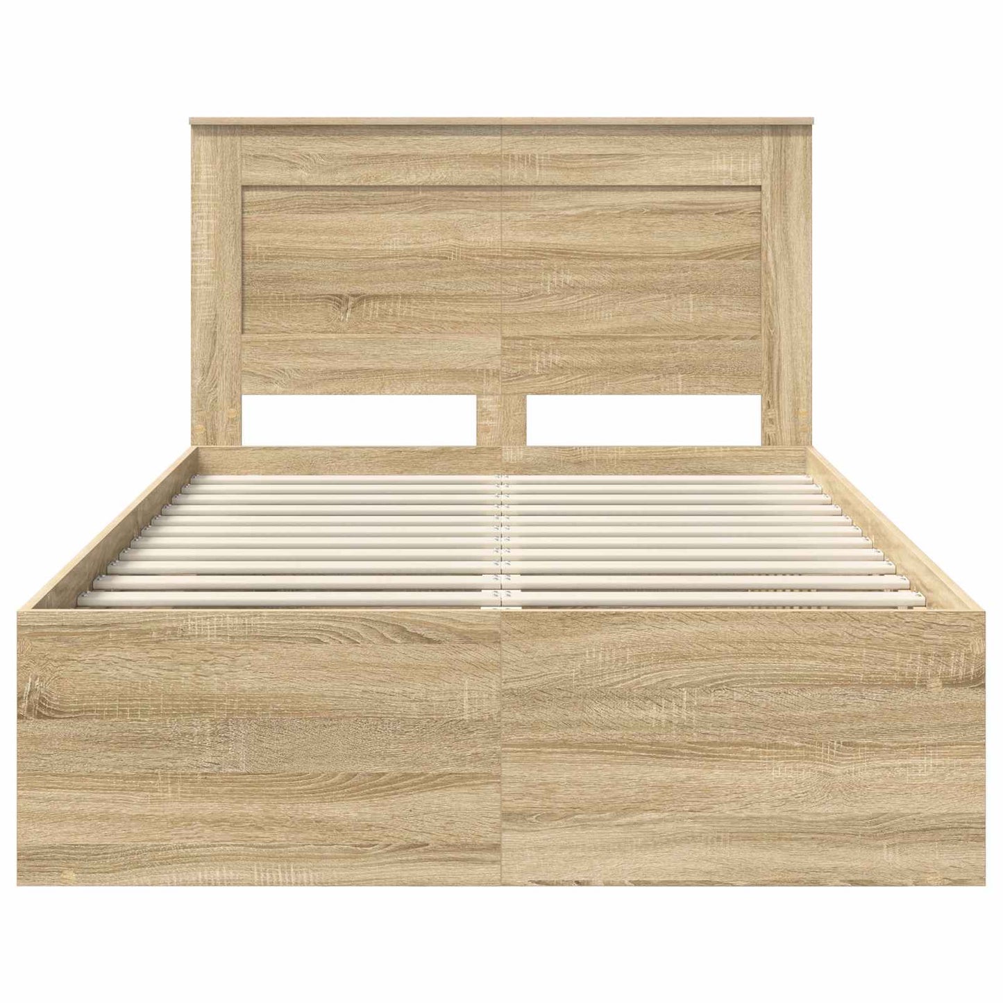 Bed Frame with Headboard Sonoma 120 x 190 cm Solid Pine Wood