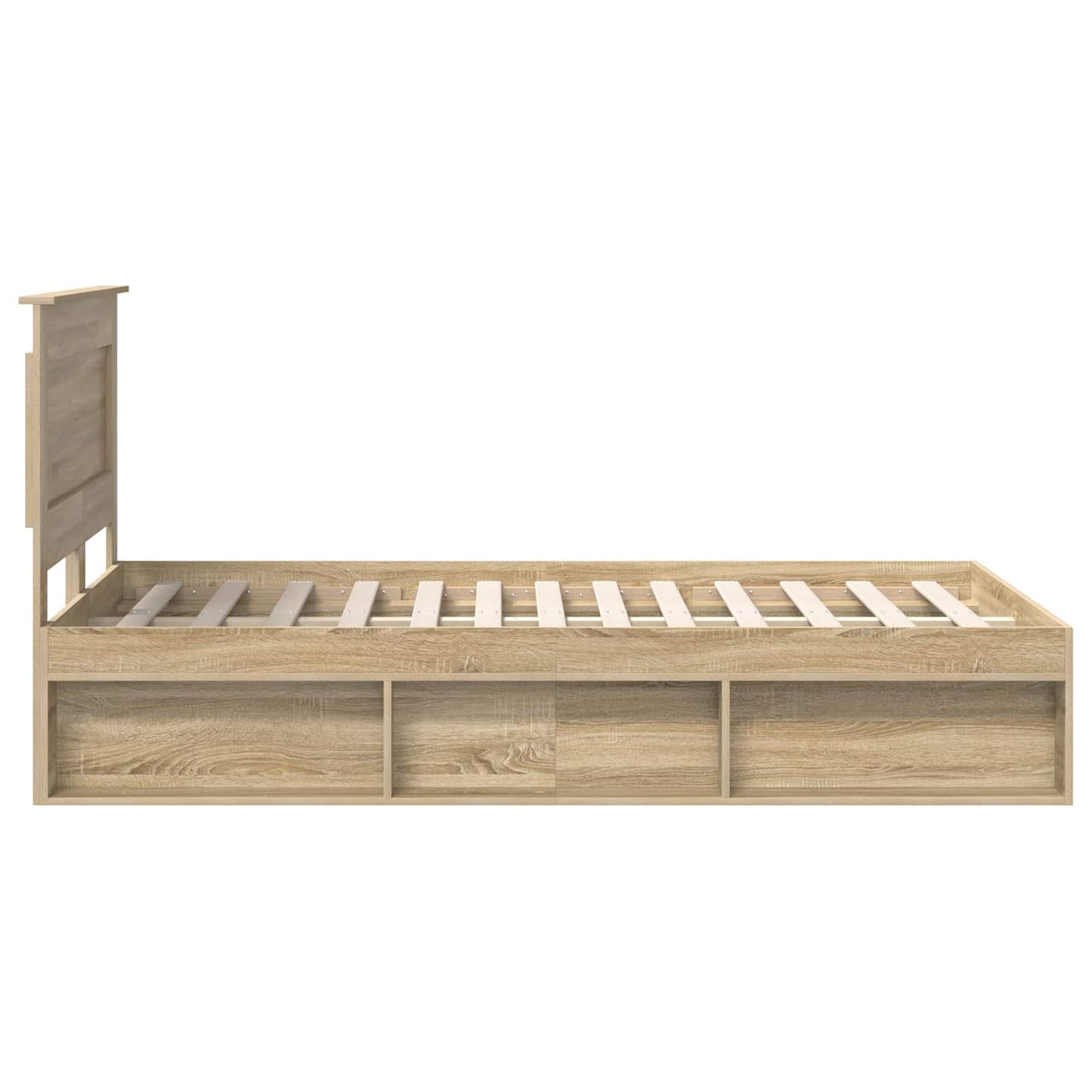 Bed Frame with Headboard Sonoma 120 x 190 cm Solid Pine Wood