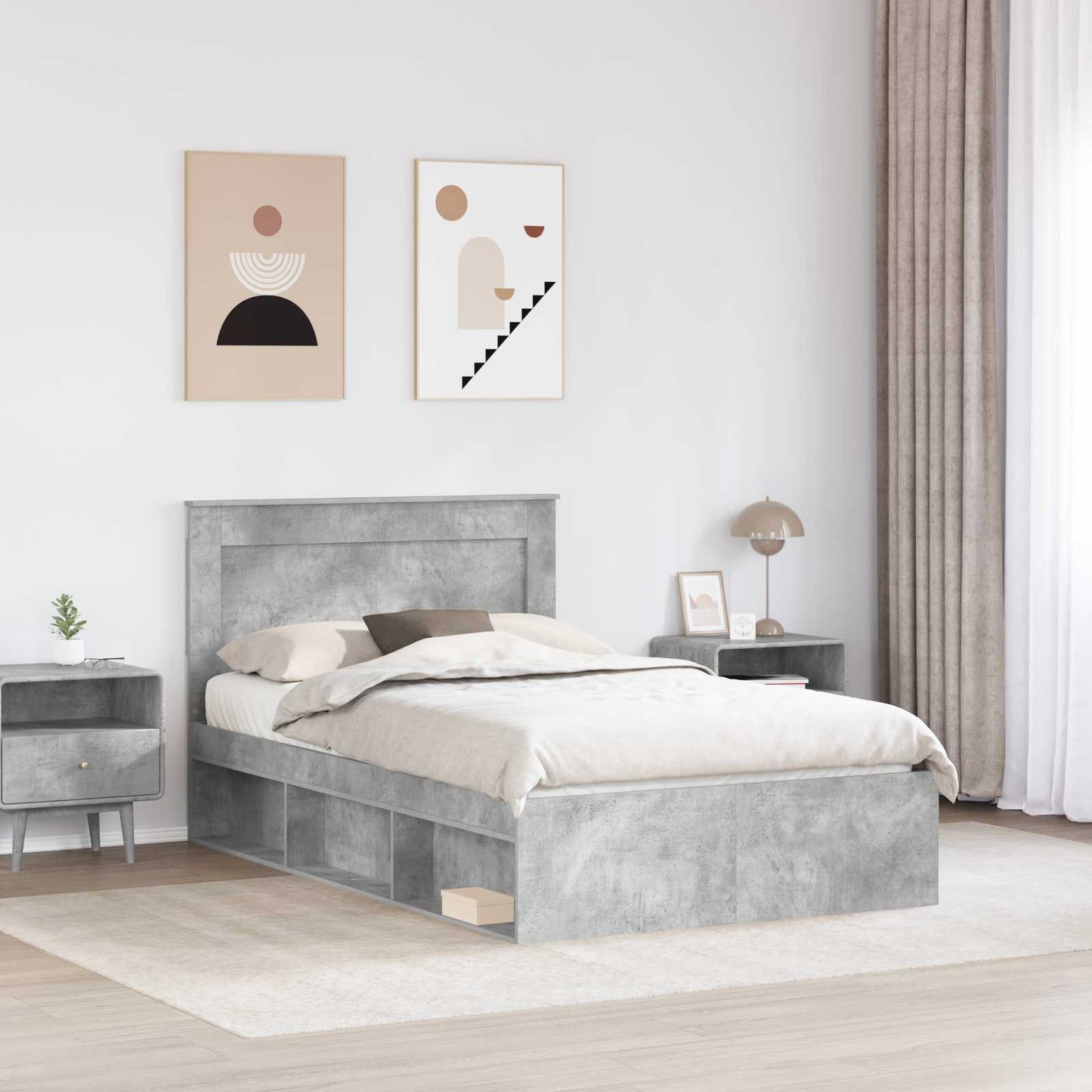 Bed Frame with Headboard Concerte 120 x 190 cm Solid Pine Wood