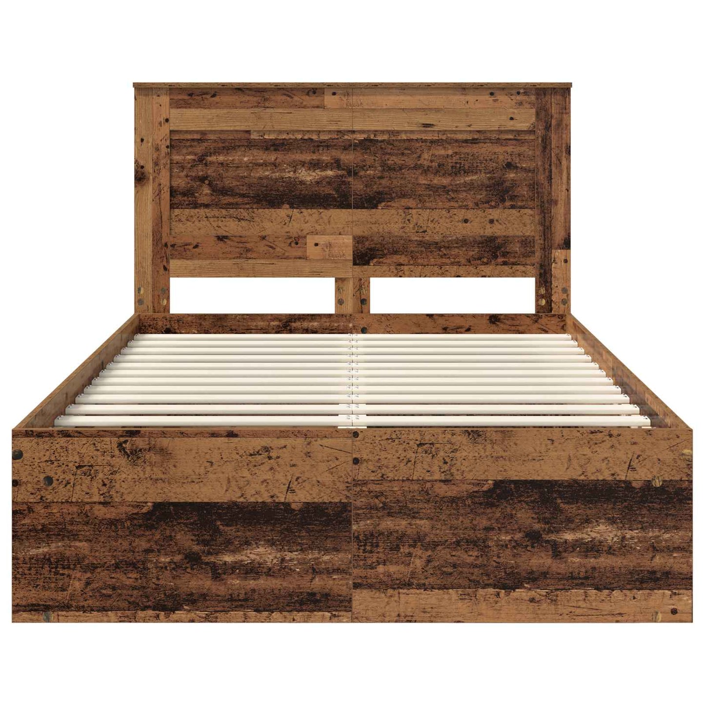 Bed Frame with Headboard Old Wood 120 x 190 cm Solid Pine Wood
