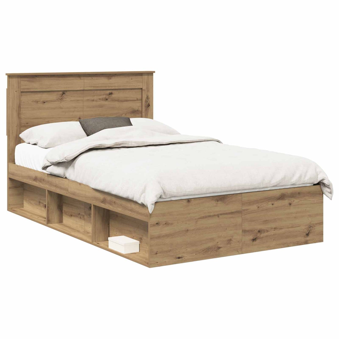 Bed Frame Artisian Oak 120 x 190 cm Solid Pine Wood