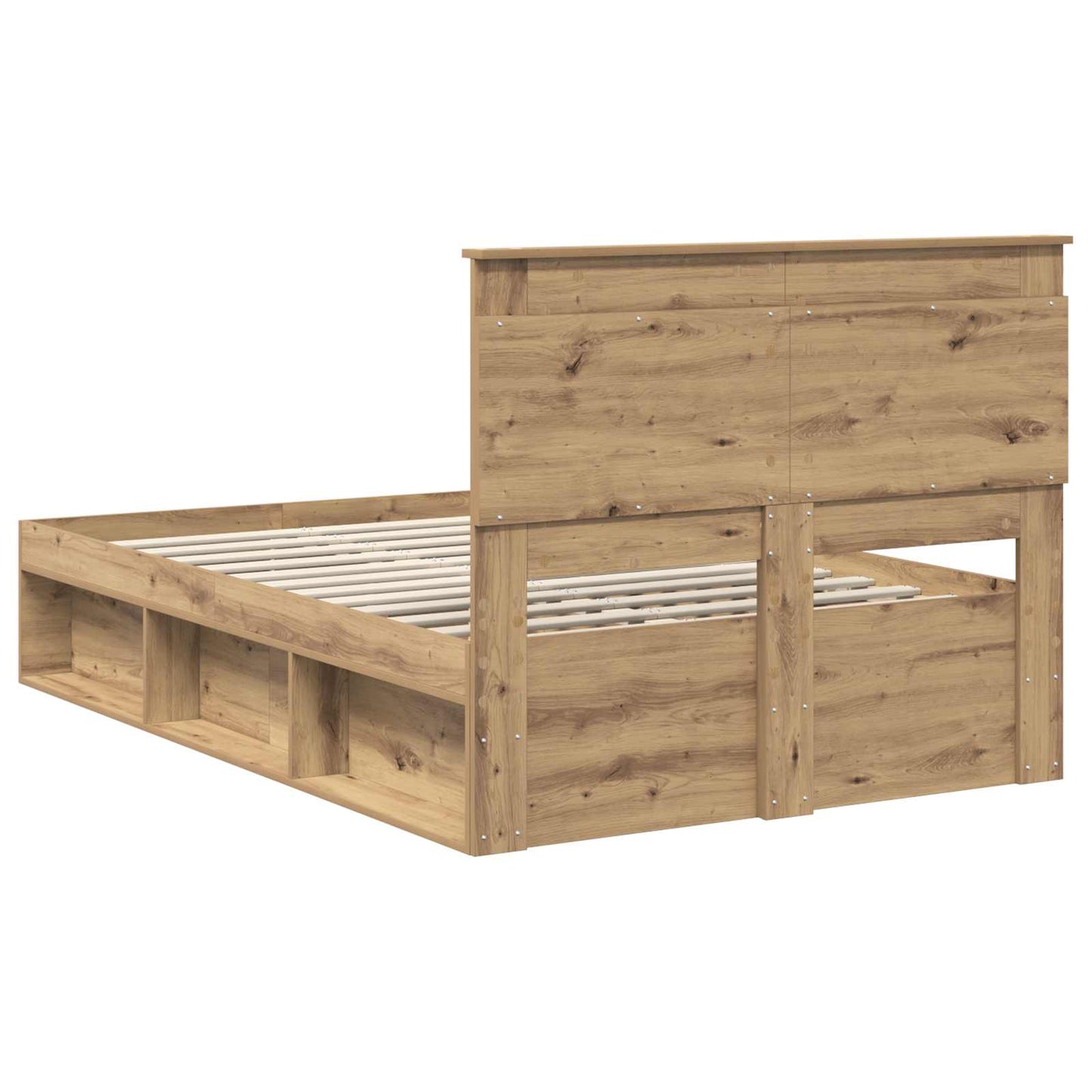 Bed Frame Artisian Oak 120 x 190 cm Solid Pine Wood