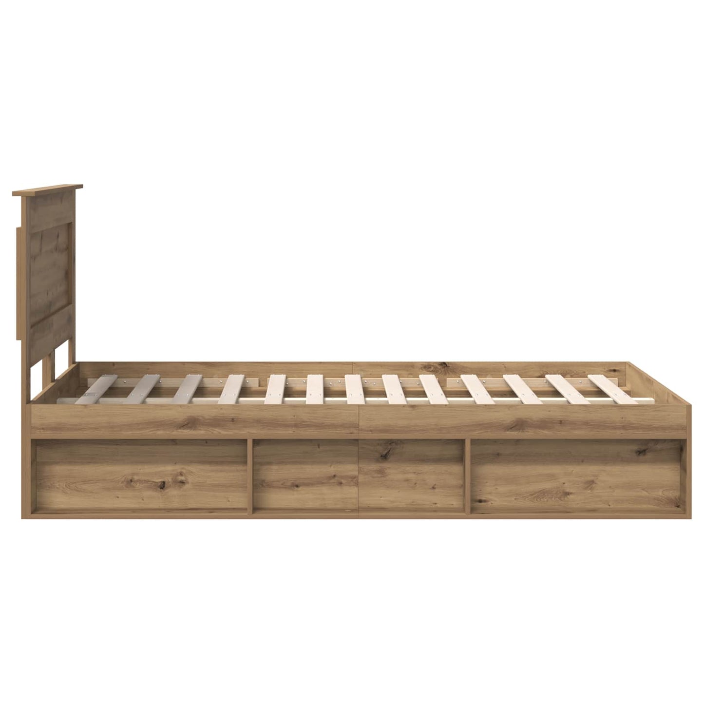 Bed Frame Artisian Oak 120 x 190 cm Solid Pine Wood