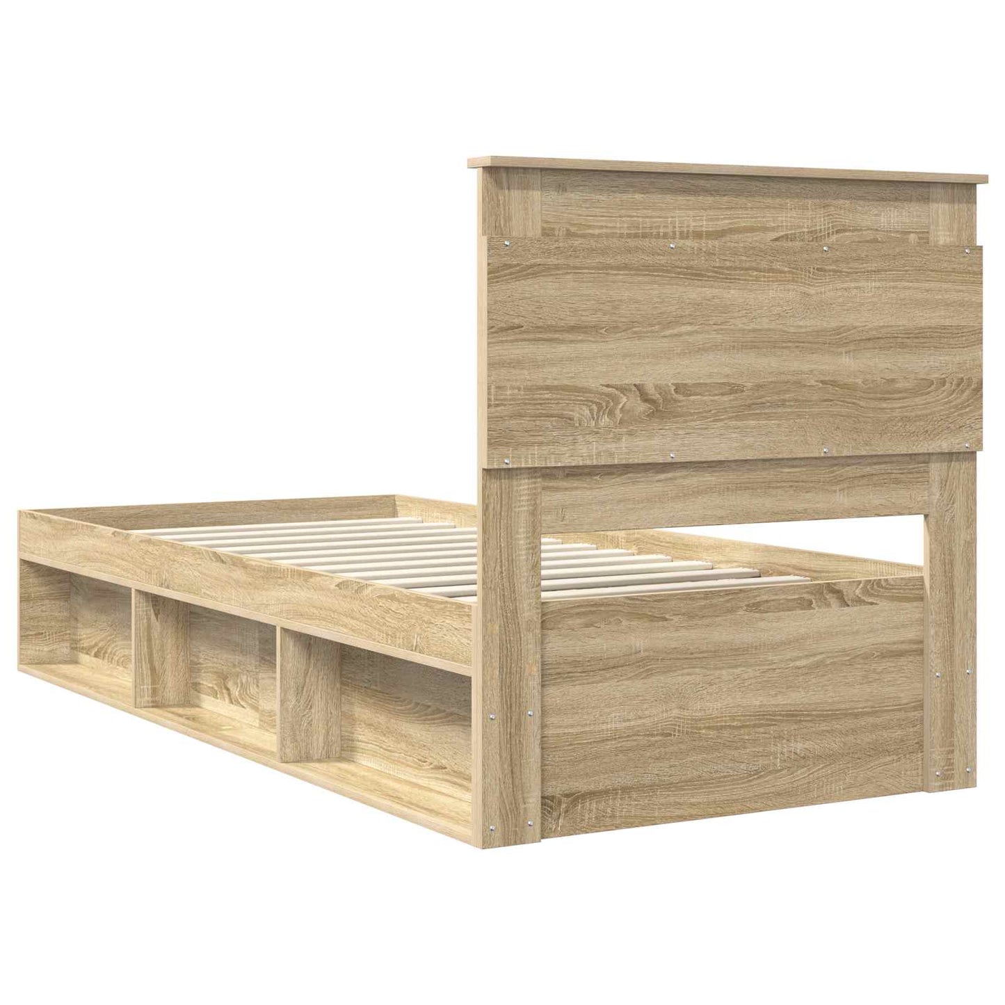 Bed Frame with Headboard Sonoma 100 x 200 cm Solid Pine Wood