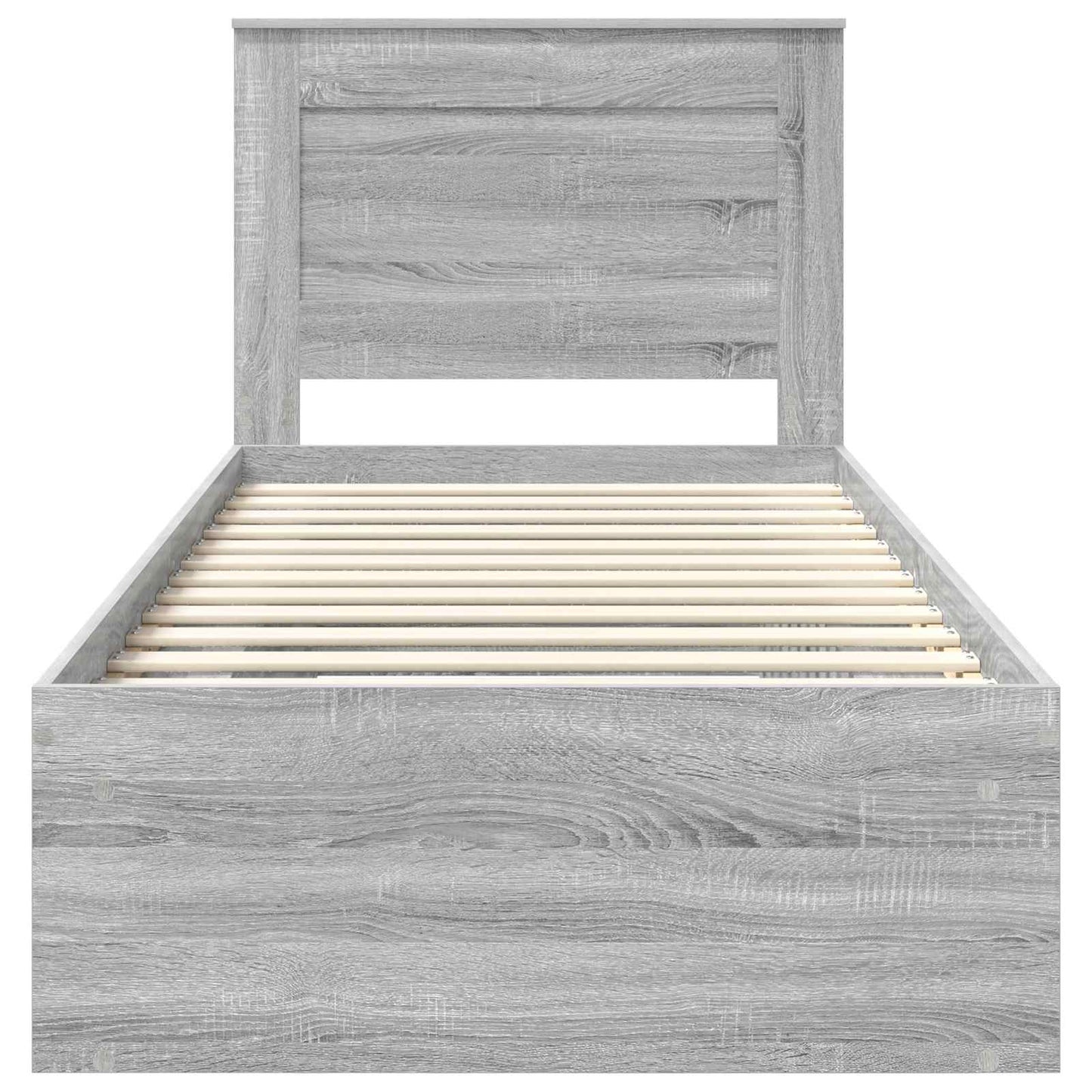 Bed Frame Grey Sonoma 100 x 200 cm Solid Pine Wood