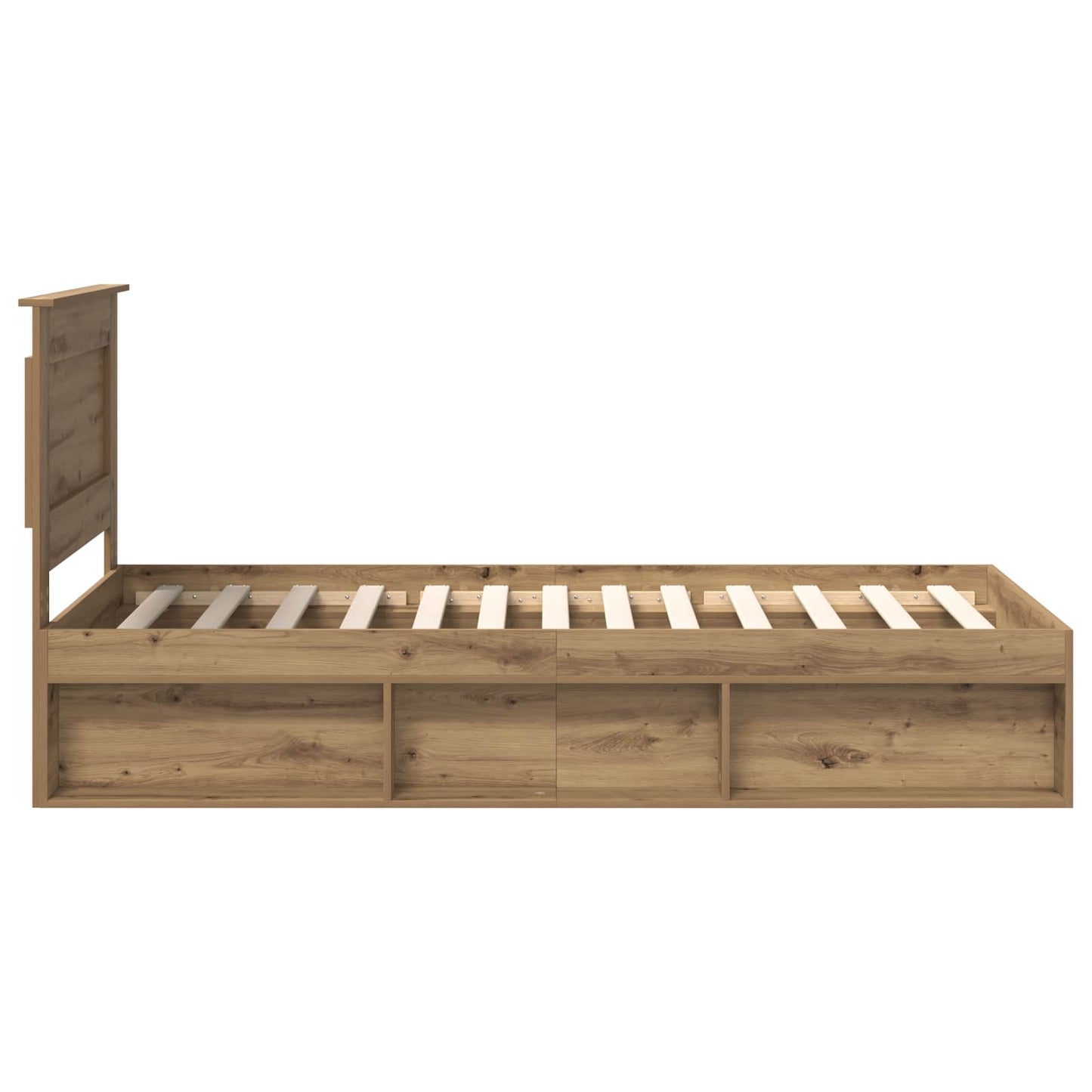 Bed Frame Artisian Oak 100 x 200 cm Solid Pine Wood