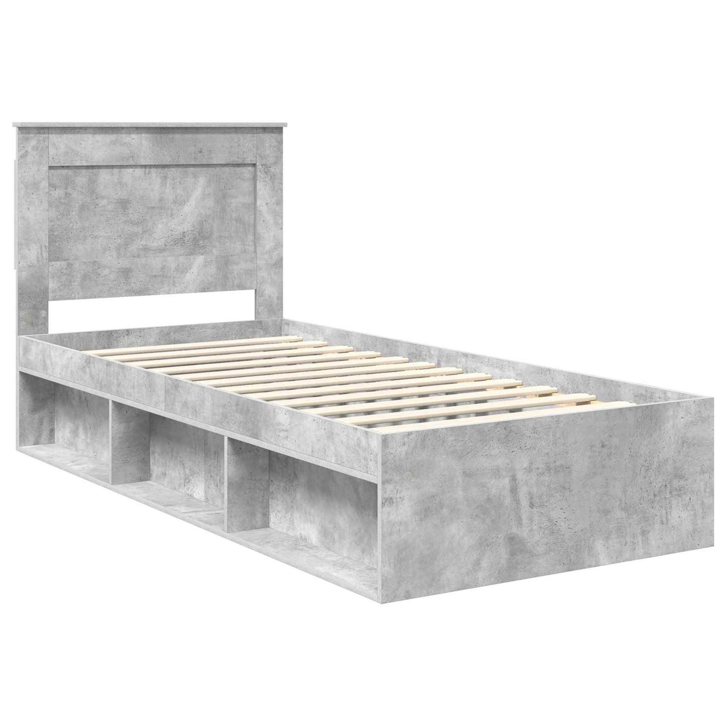 Bed Frame with Drawer Concerte Grey 90 x 190 cm Solid Pine Wood