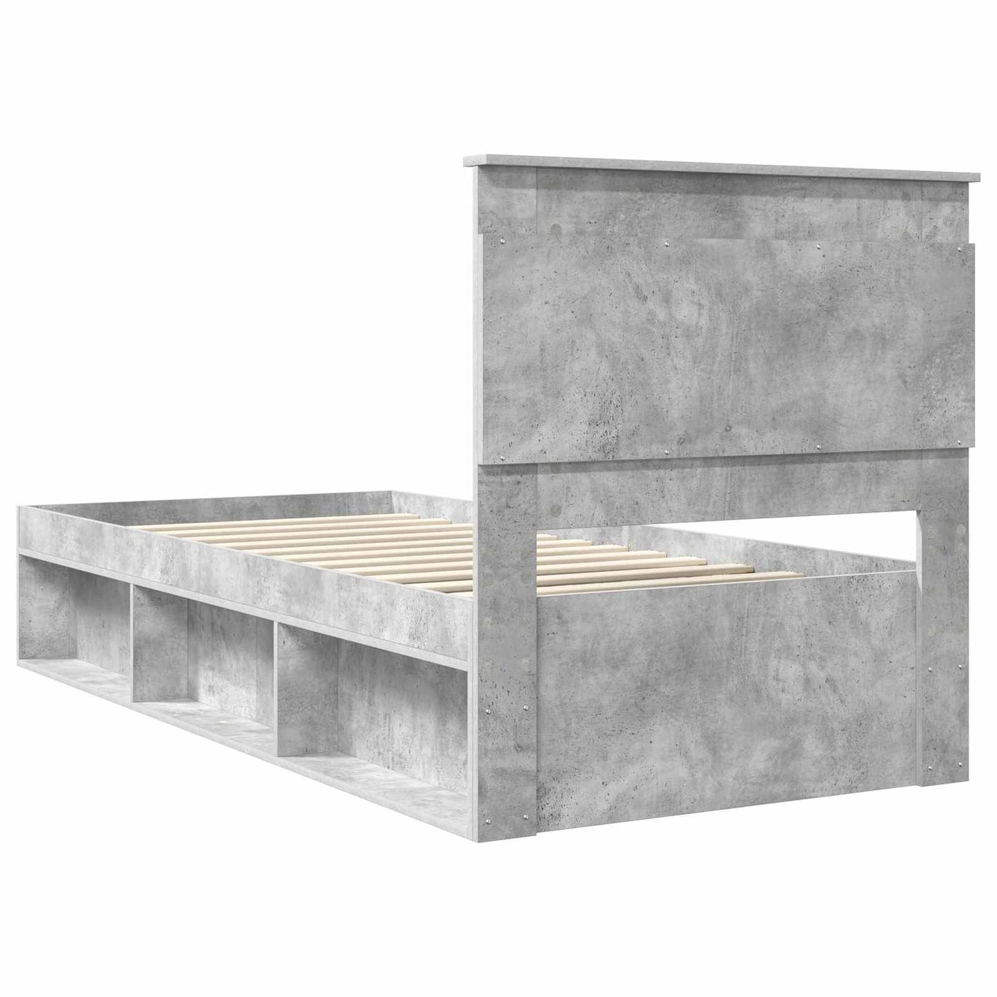 Bed Frame with Drawer Concerte Grey 90 x 190 cm Solid Pine Wood