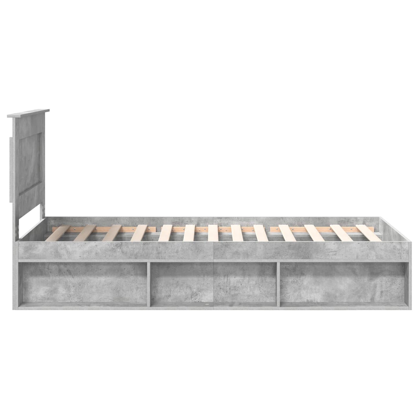 Bed Frame with Drawer Concerte Grey 90 x 190 cm Solid Pine Wood