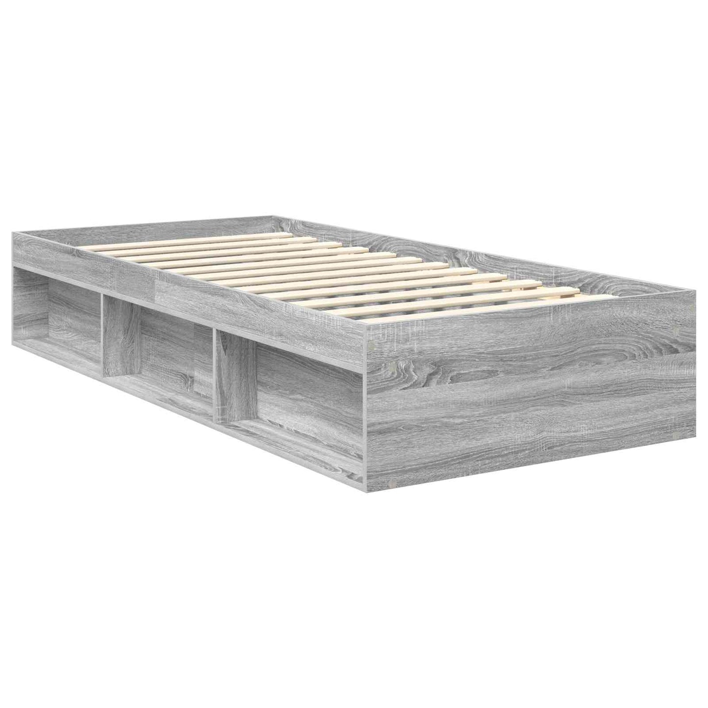 Bed Frame with Drawer Grey Sonoma 90 x 190 cm Solid Pine Wood