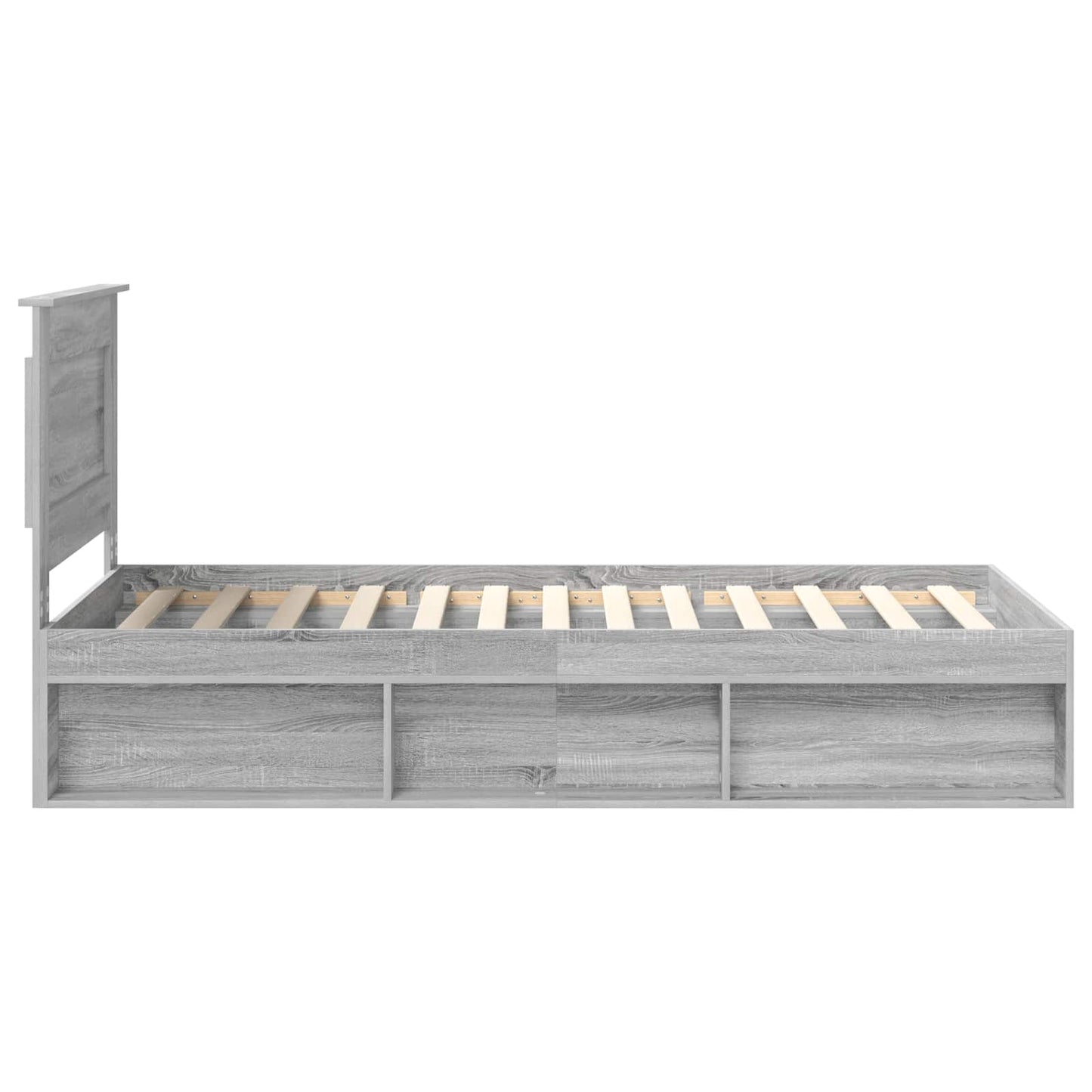 Bed Frame with Drawer Grey Sonoma 90 x 190 cm Solid Pine Wood