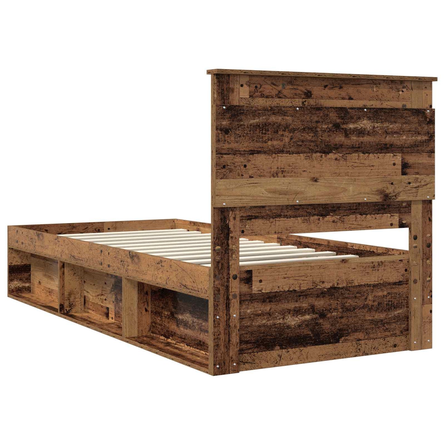Bed Frame with Headboard Old Wood 90 x 190 cm Solid Pine Wood